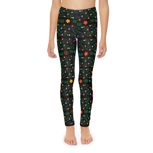 Youth Full-Length Leggings Native Floral - Nikikw Designs