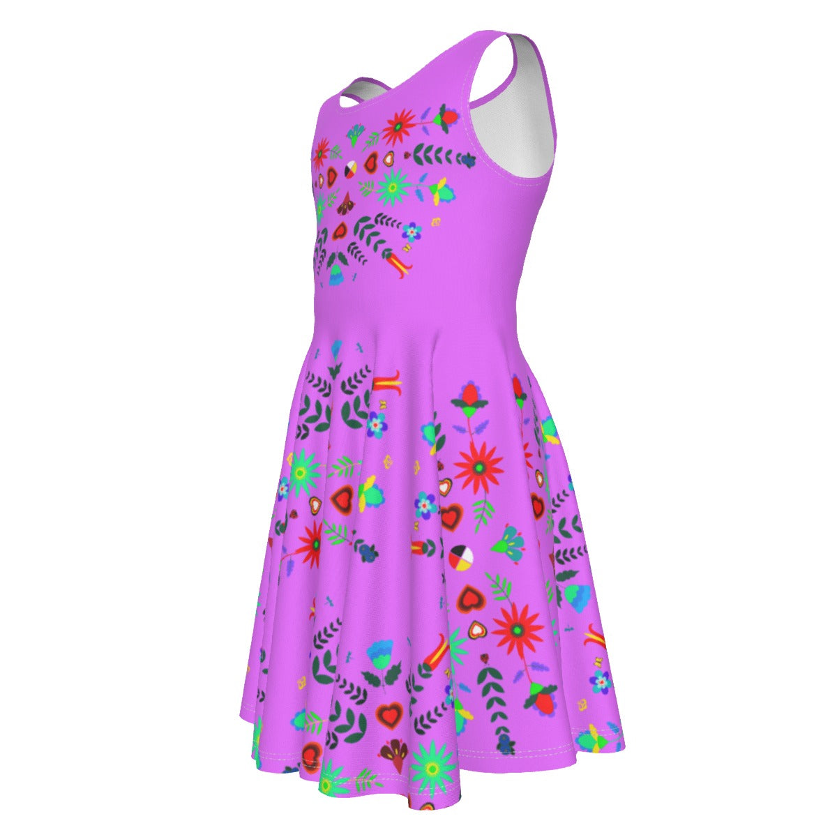 Medicine Wheel Floral Native Girl's Dress