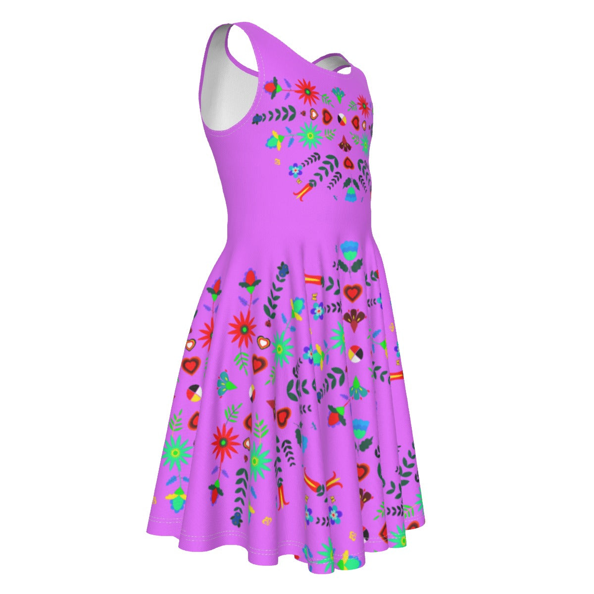 Medicine Wheel Floral Native Girl's Dress