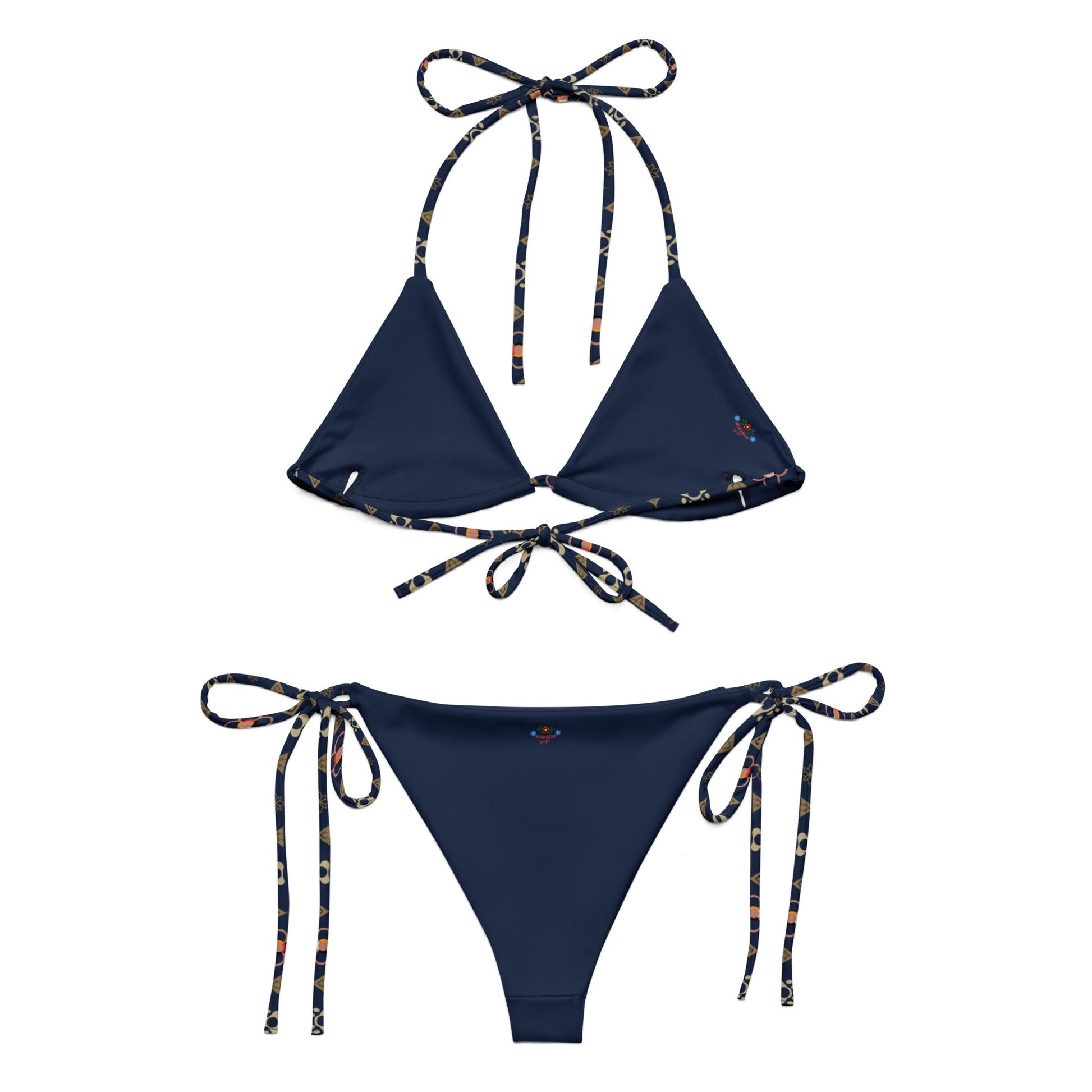 Boujee Native Bear print recycled string bikini - Nikikw Designs
