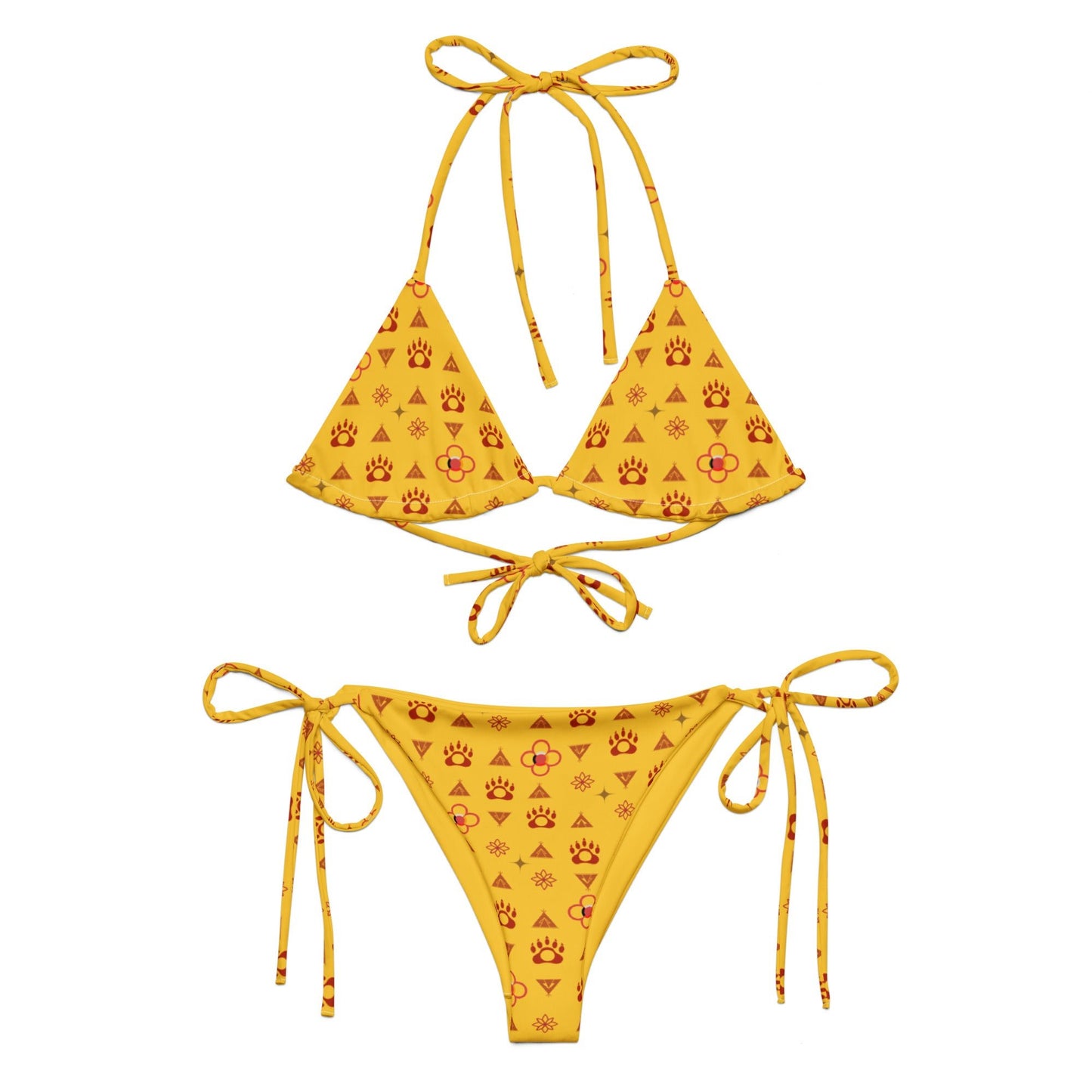 Boujee Native Bear print recycled string bikini - Nikikw Designs