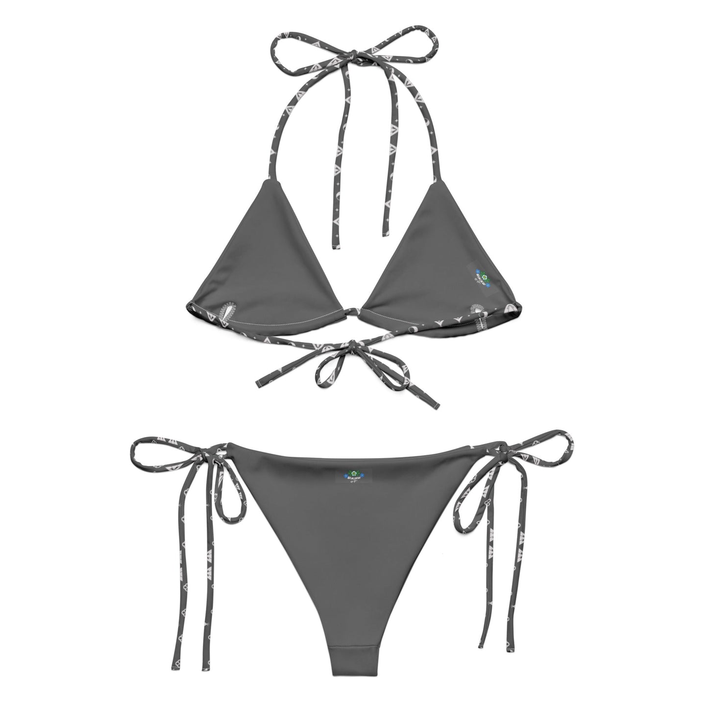 Boujee Native print recycled string bikini Indigenous - Nikikw Designs