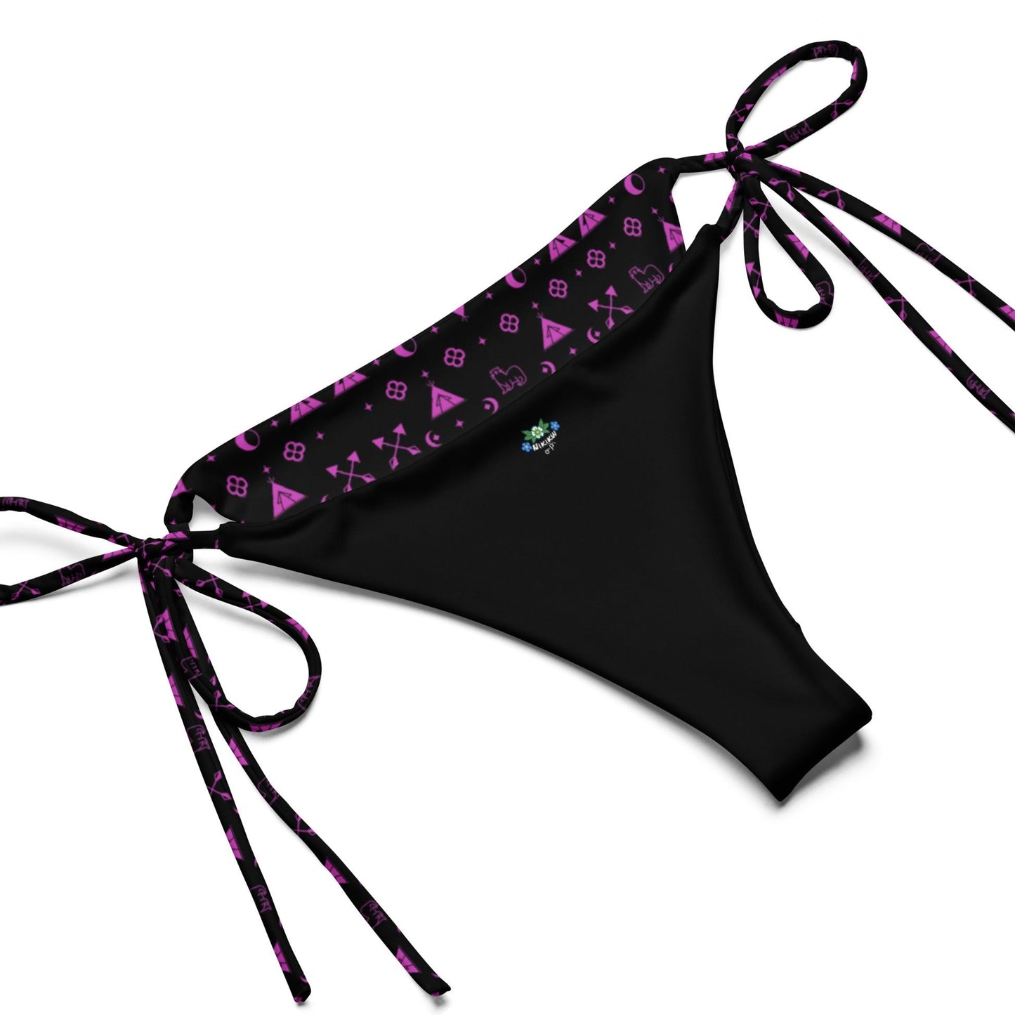 Boujee Native print recycled string bikini Indigenous - Nikikw Designs