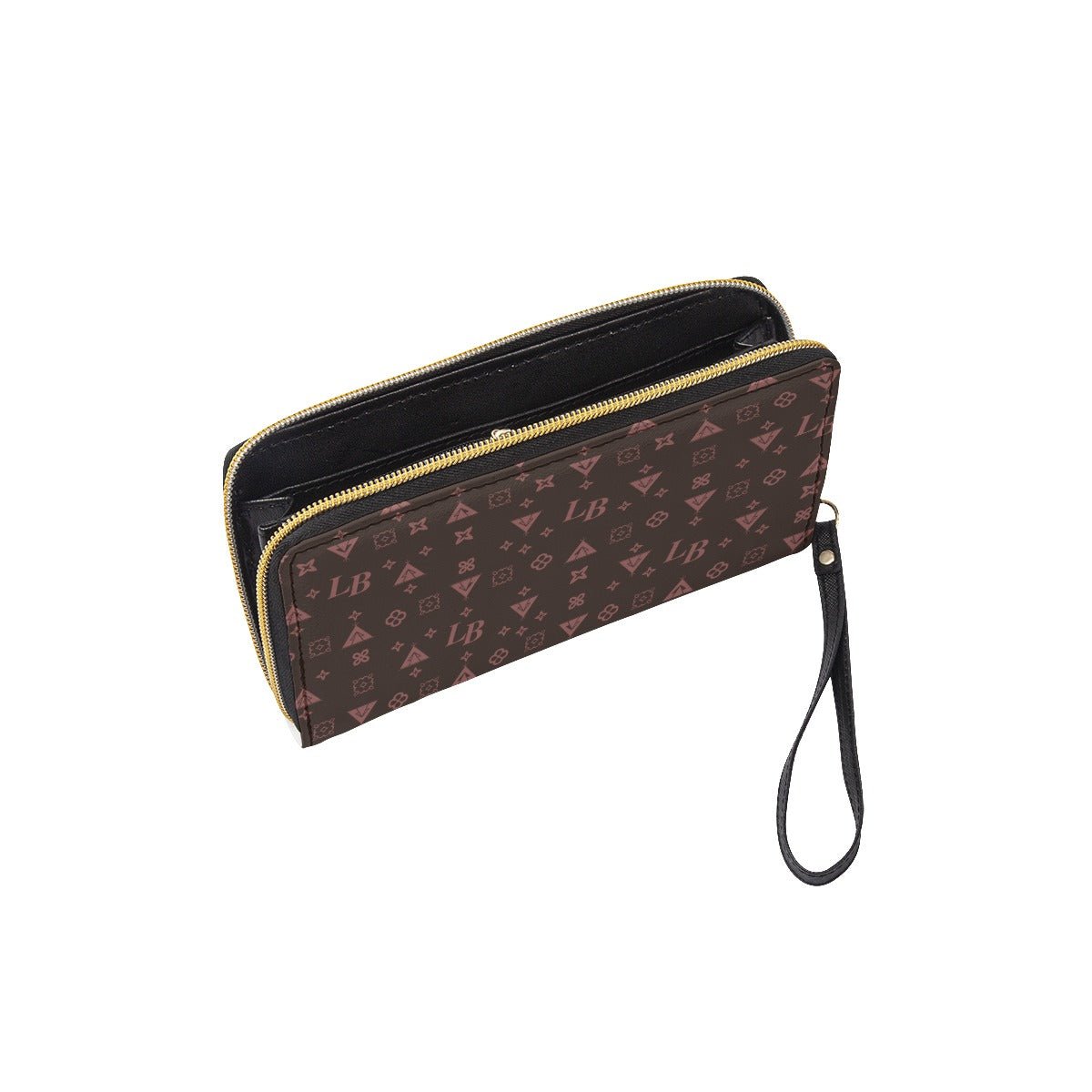 Boujee Print Long Wallet With Black Hand Strap - Nikikw Designs