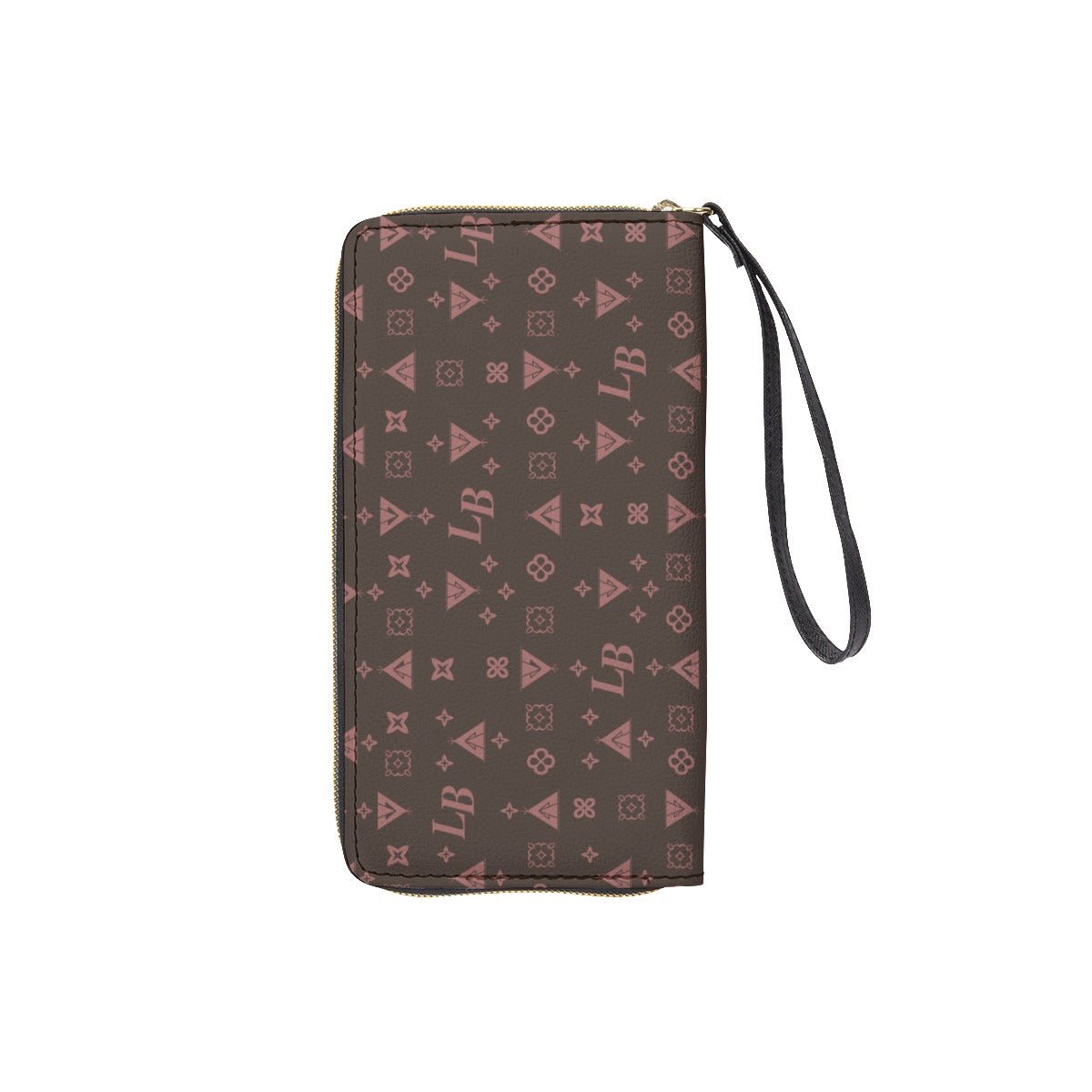 Boujee Print Long Wallet With Black Hand Strap - Nikikw Designs