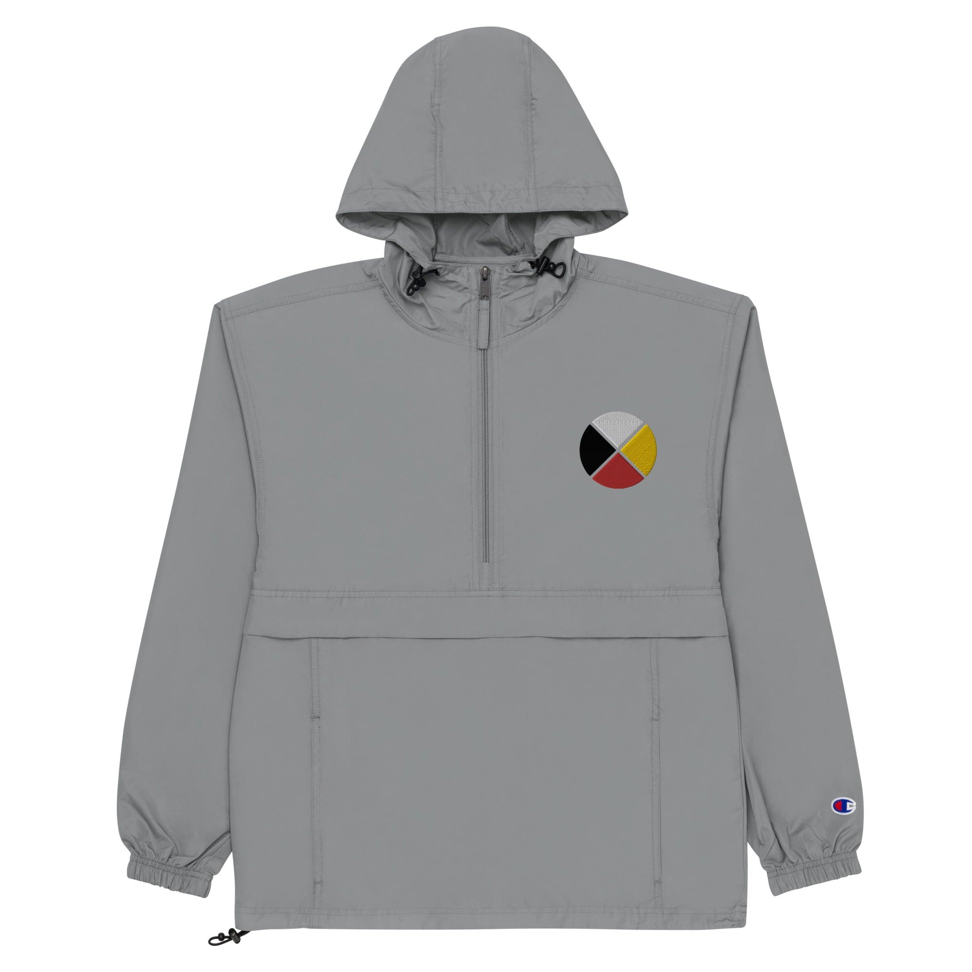 Embroidered Medicine Wheel Unisex Champion Packable Jacket - Nikikw Designs