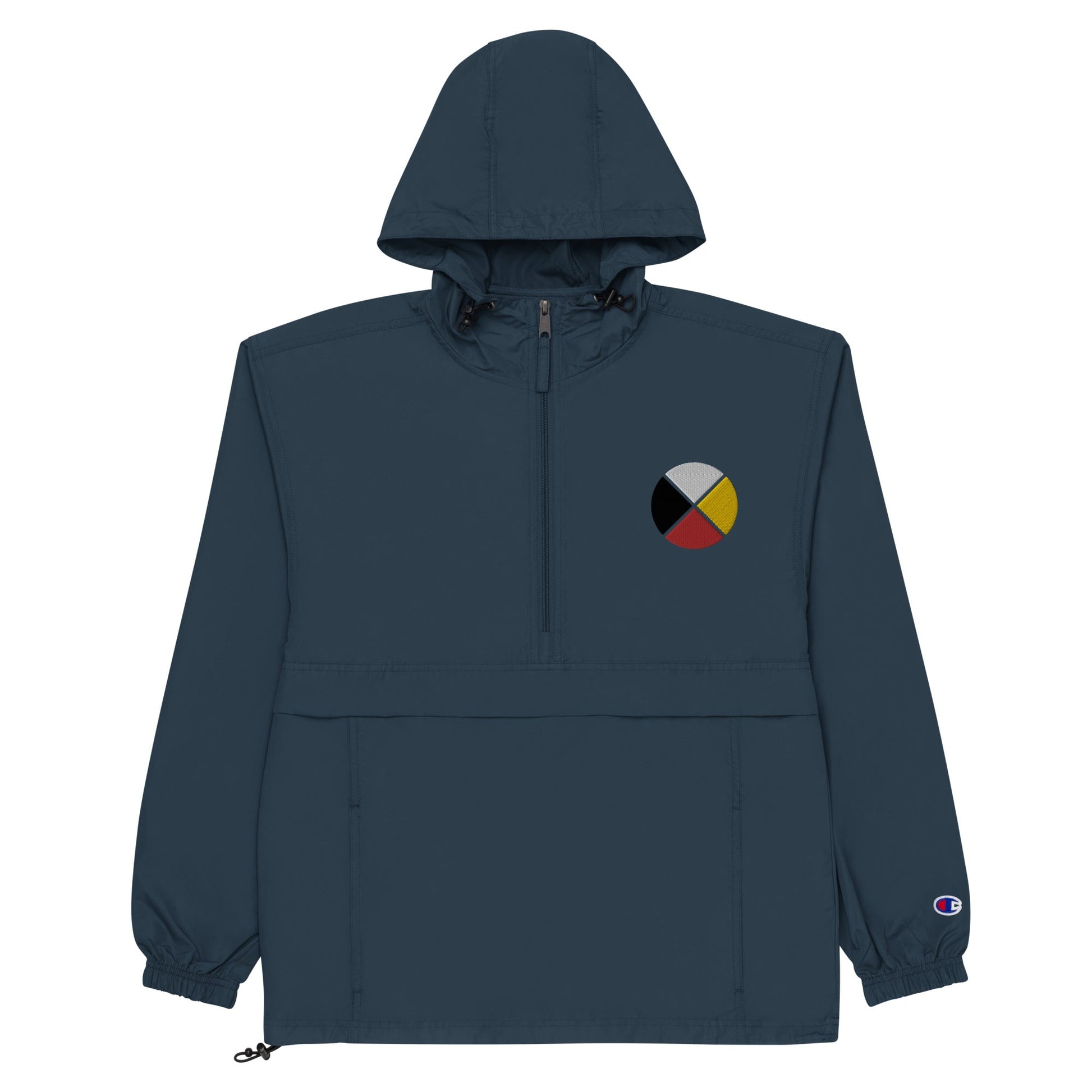 Embroidered Medicine Wheel Unisex Champion Packable Jacket - Nikikw Designs