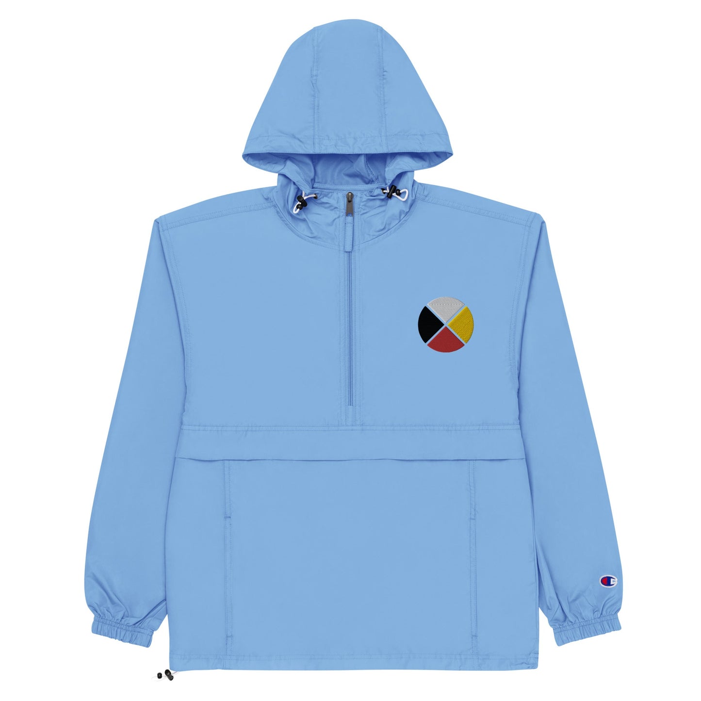 Embroidered Medicine Wheel Unisex Champion Packable Jacket - Nikikw Designs