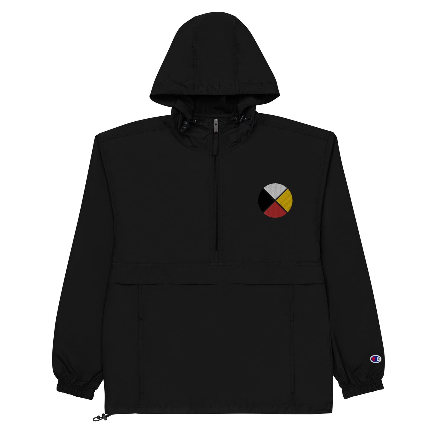 Embroidered Medicine Wheel Unisex Champion Packable Jacket - Nikikw Designs