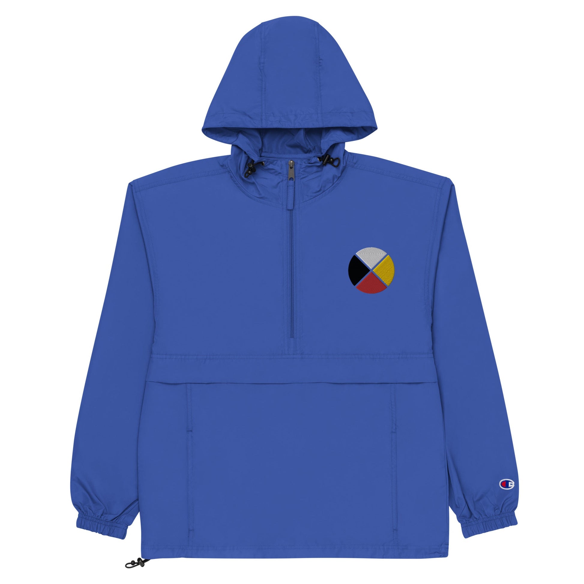 Embroidered Medicine Wheel Unisex Champion Packable Jacket - Nikikw Designs