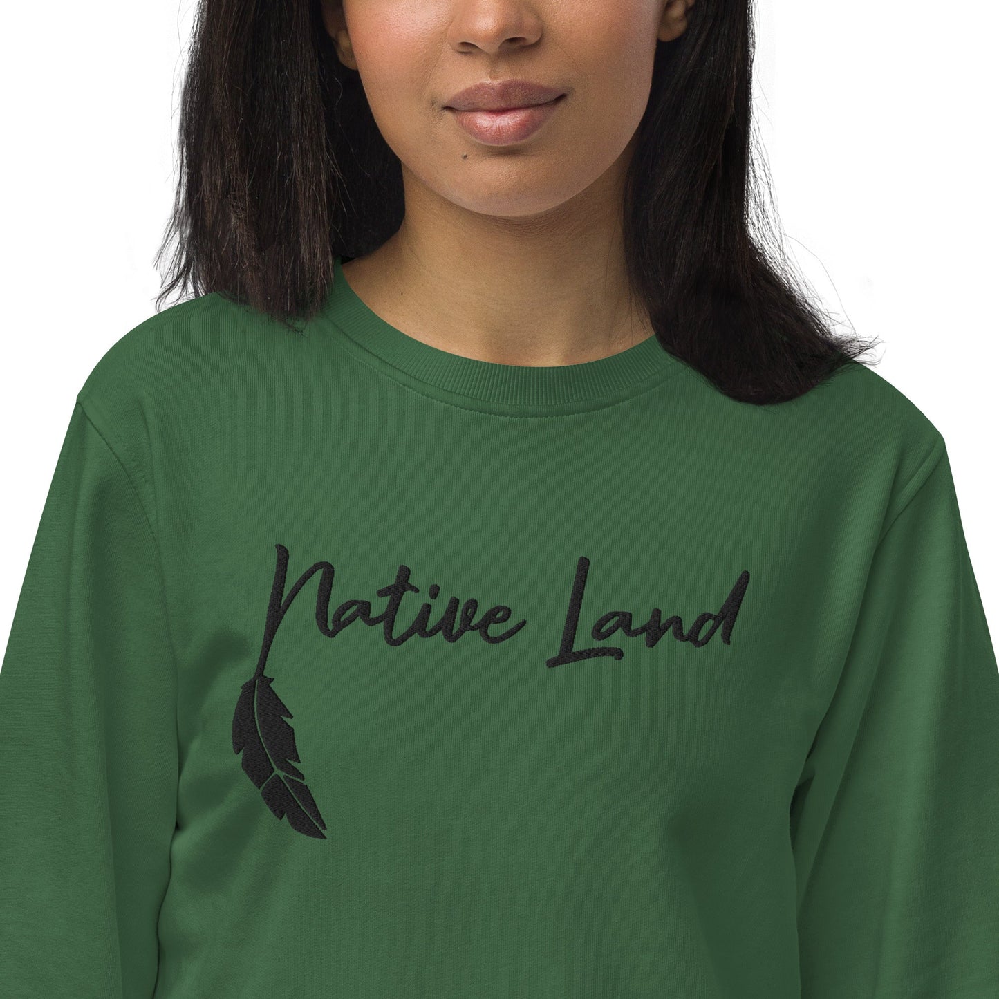 Embroidered Unisex organic sweatshirt Native Land - Nikikw Designs