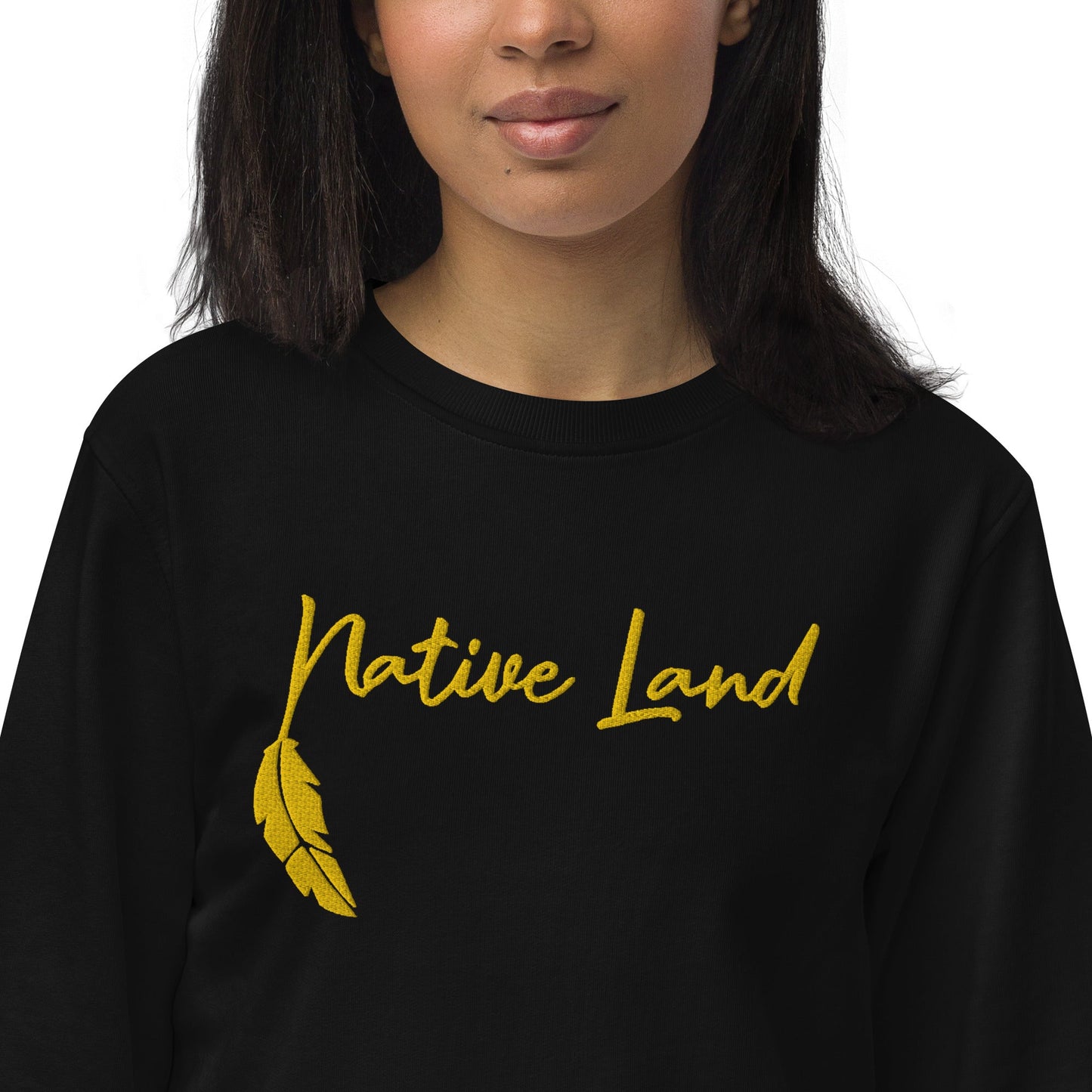 Embroidered Unisex organic sweatshirt Native Land - Nikikw Designs