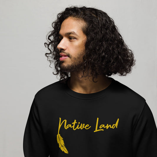 Embroidered Unisex organic sweatshirt Native Land - Nikikw Designs