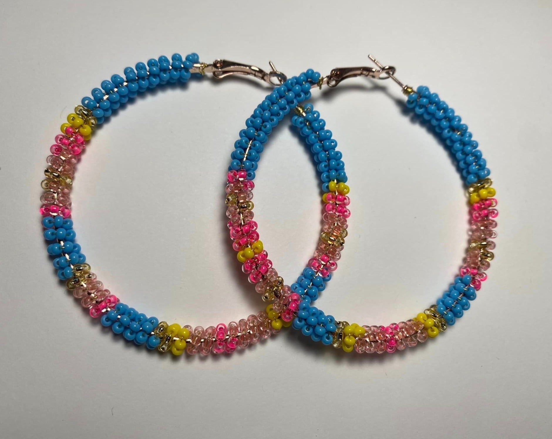 Glow In the Dark Native Beaded Hoops - Nikikw Designs