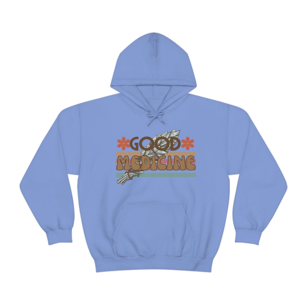 Good Medicine Native Heavy Hooded Sweatshirt - Nikikw Designs