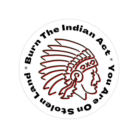 Indian Act Transparent Outdoor Stickers, Round, 1pcs Warrior Flag - Nikikw Designs