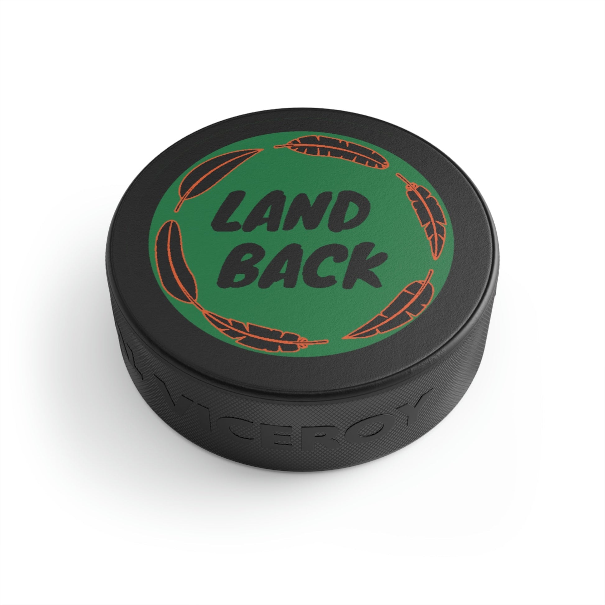 Land Back Hockey Puck - Nikikw Designs