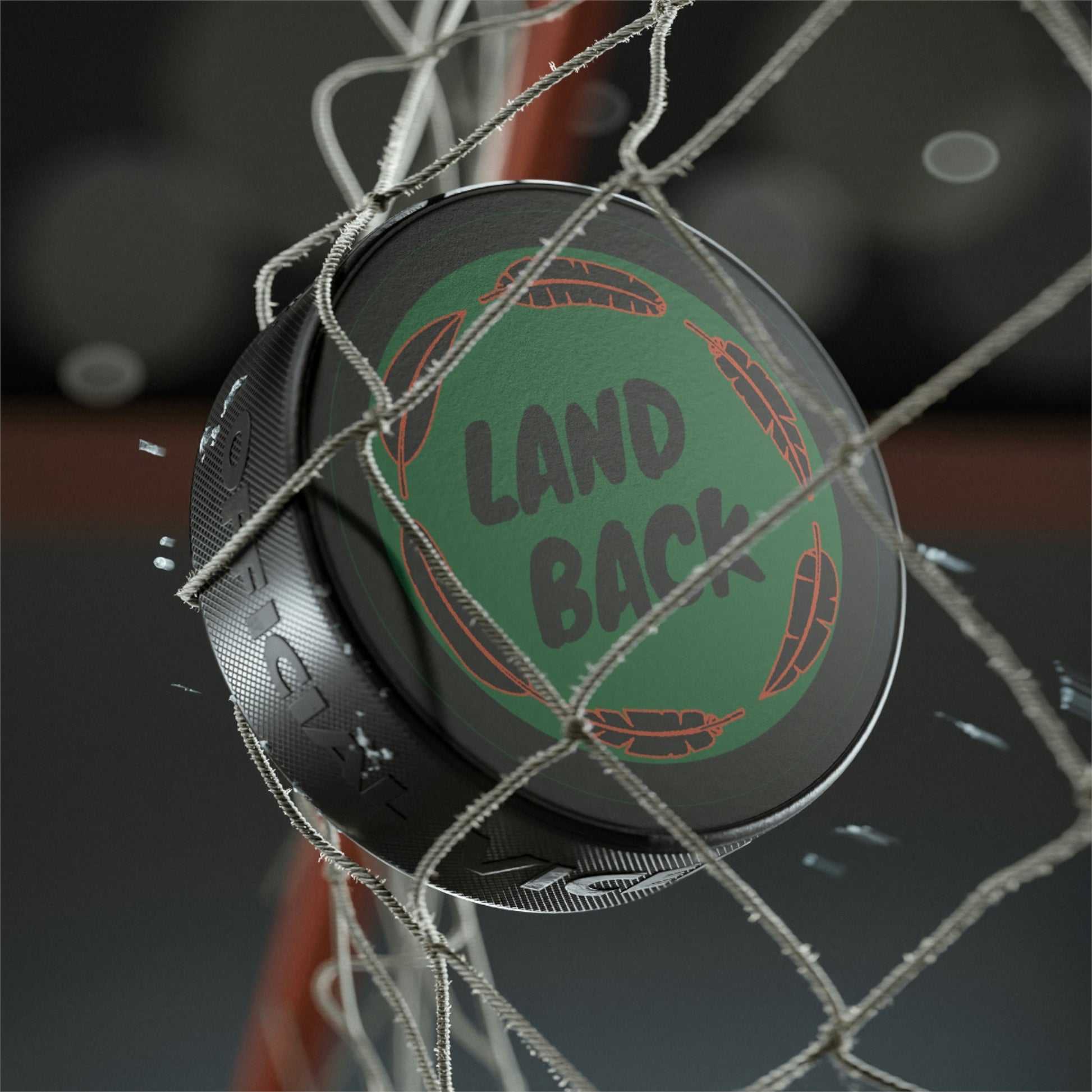 Land Back Hockey Puck - Nikikw Designs