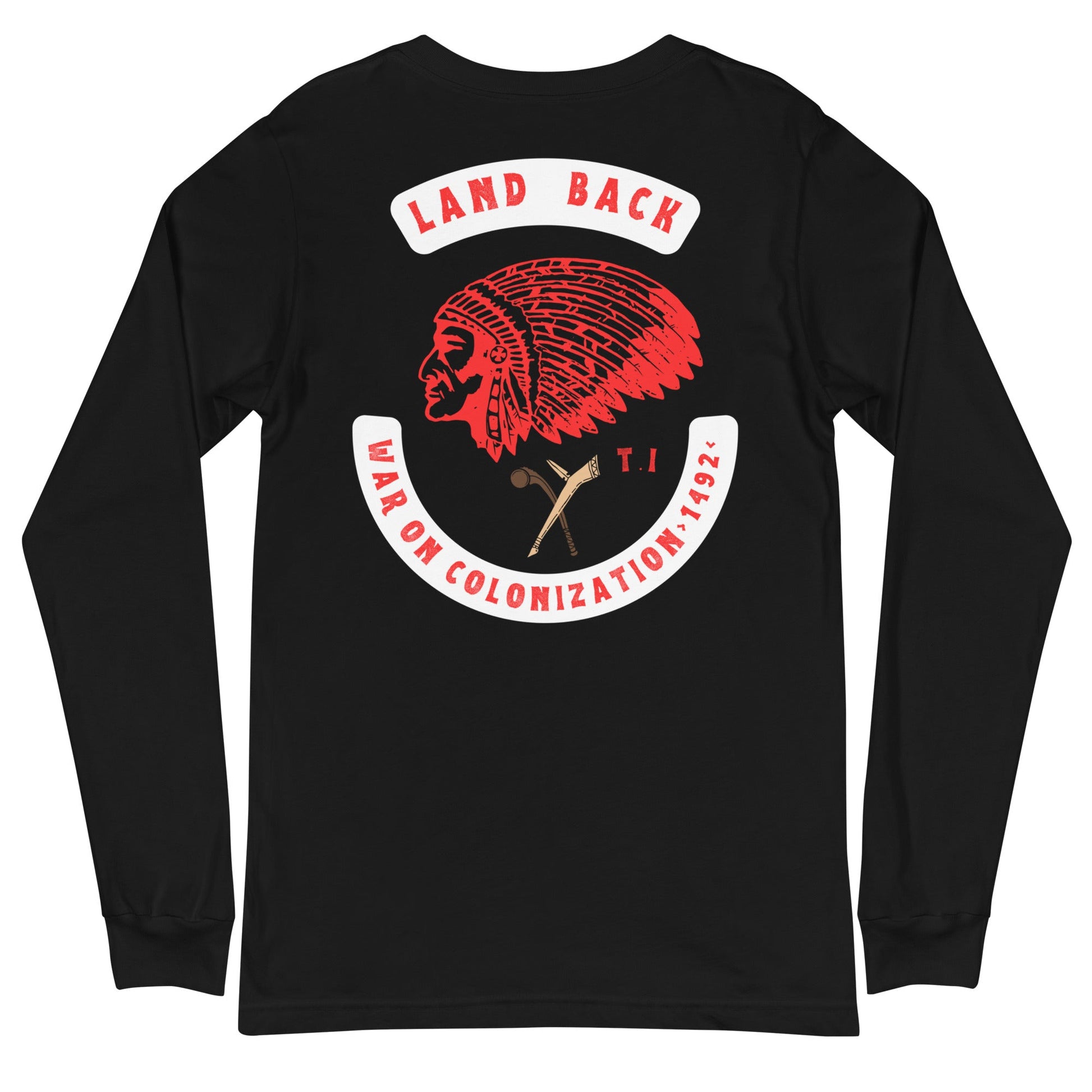 Long Sleeve Men’s Tee Land Back Native Indigenous Rights - Nikikw Designs