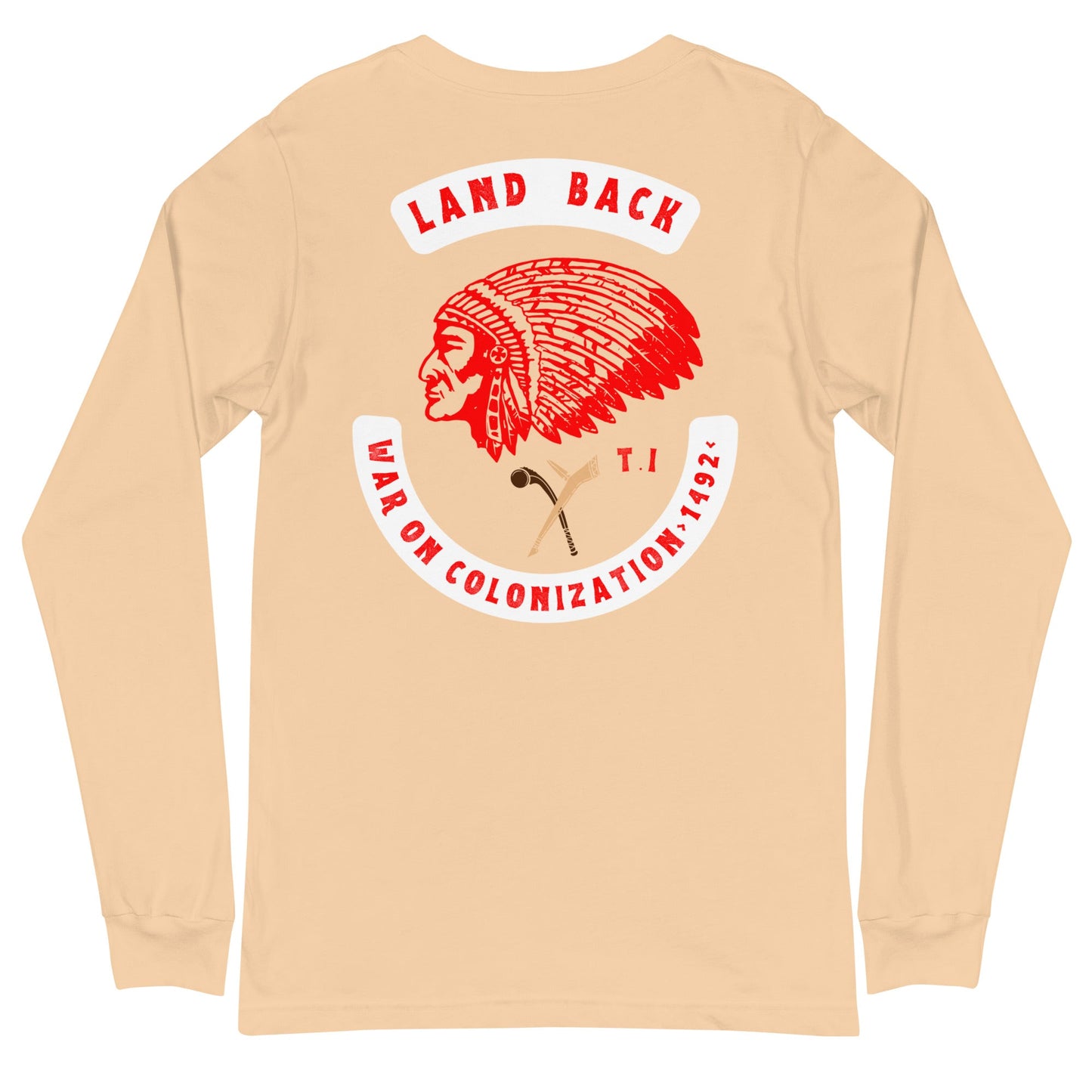 Long Sleeve Men’s Tee Land Back Native Indigenous Rights - Nikikw Designs