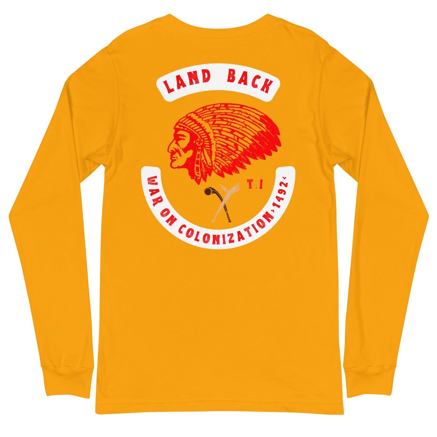 Long Sleeve Men’s Tee Land Back Native Indigenous Rights - Nikikw Designs