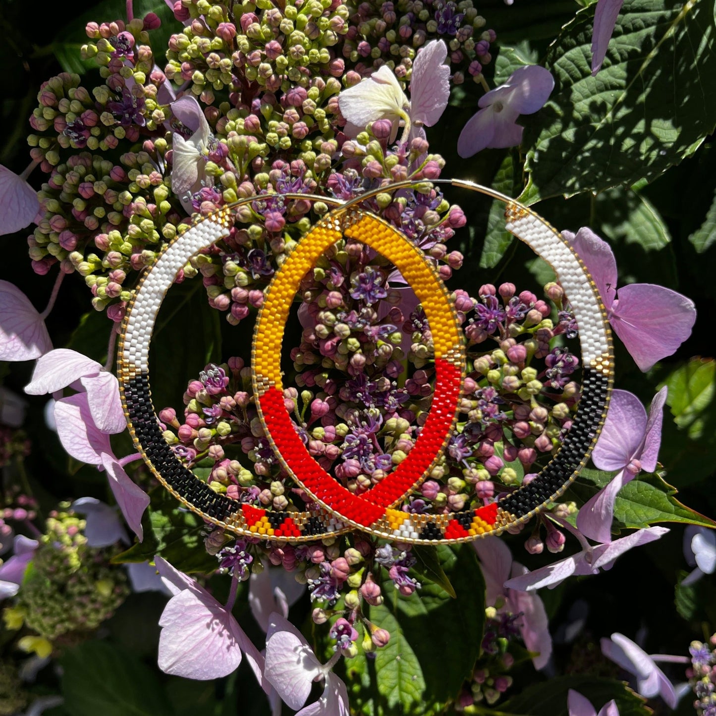 Medicine Wheel 14k Gold plated Delicate Hoop Earrings - Nikikw Designs