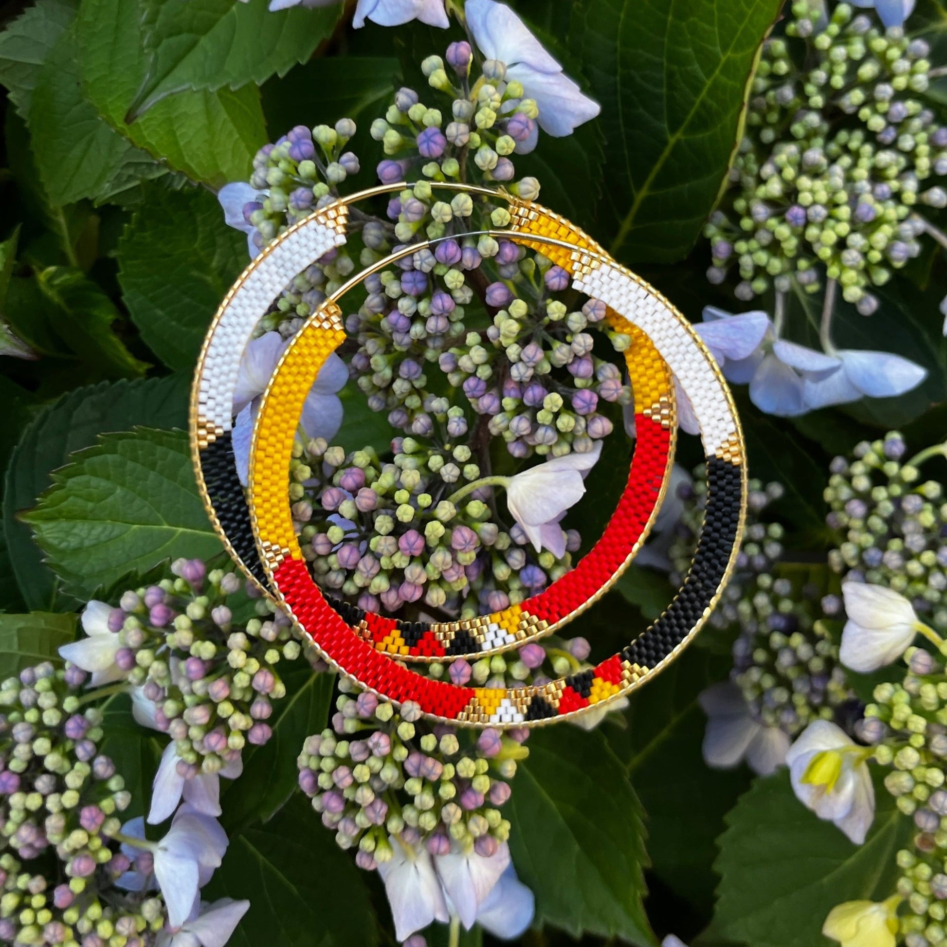 Medicine Wheel 14k Gold plated Delicate Hoop Earrings - Nikikw Designs