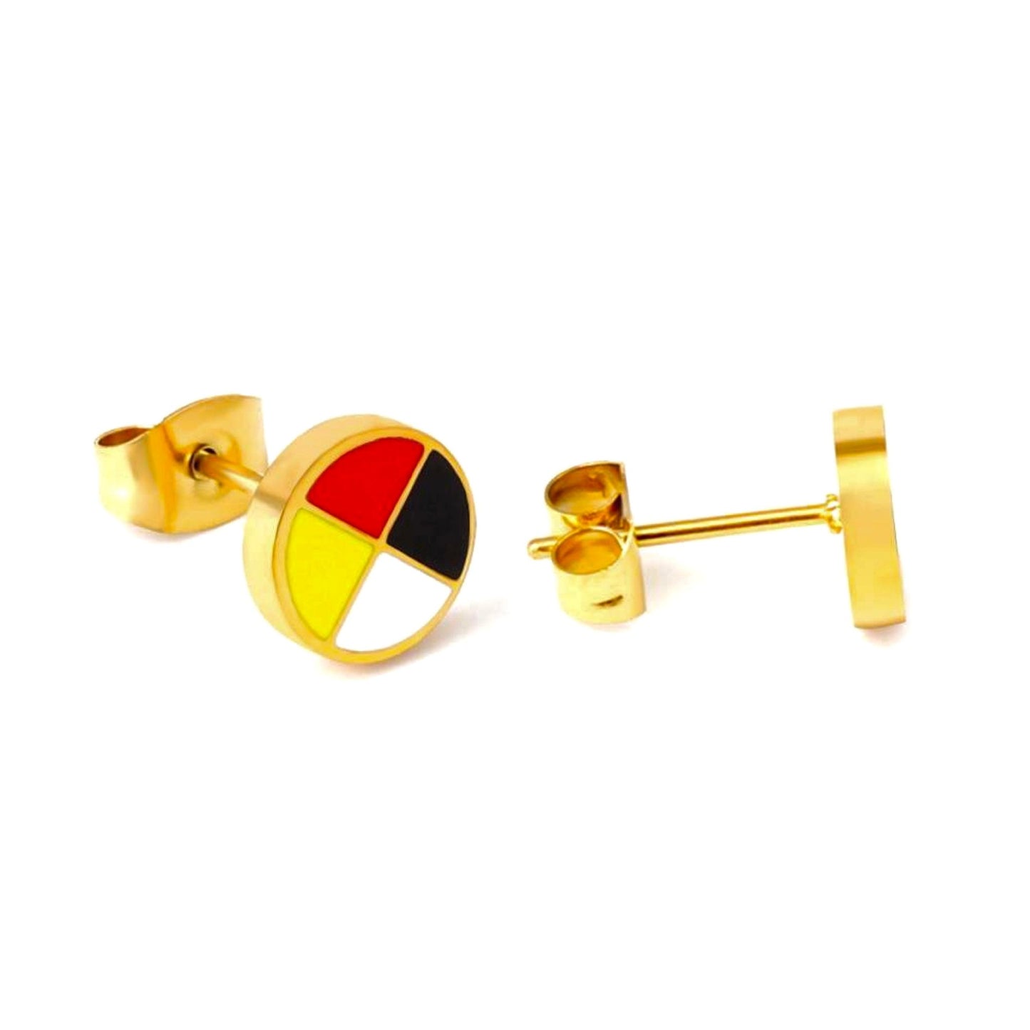 Medicine Wheel 18k Gold Plated Unisex Jewelry - Nikikw Designs