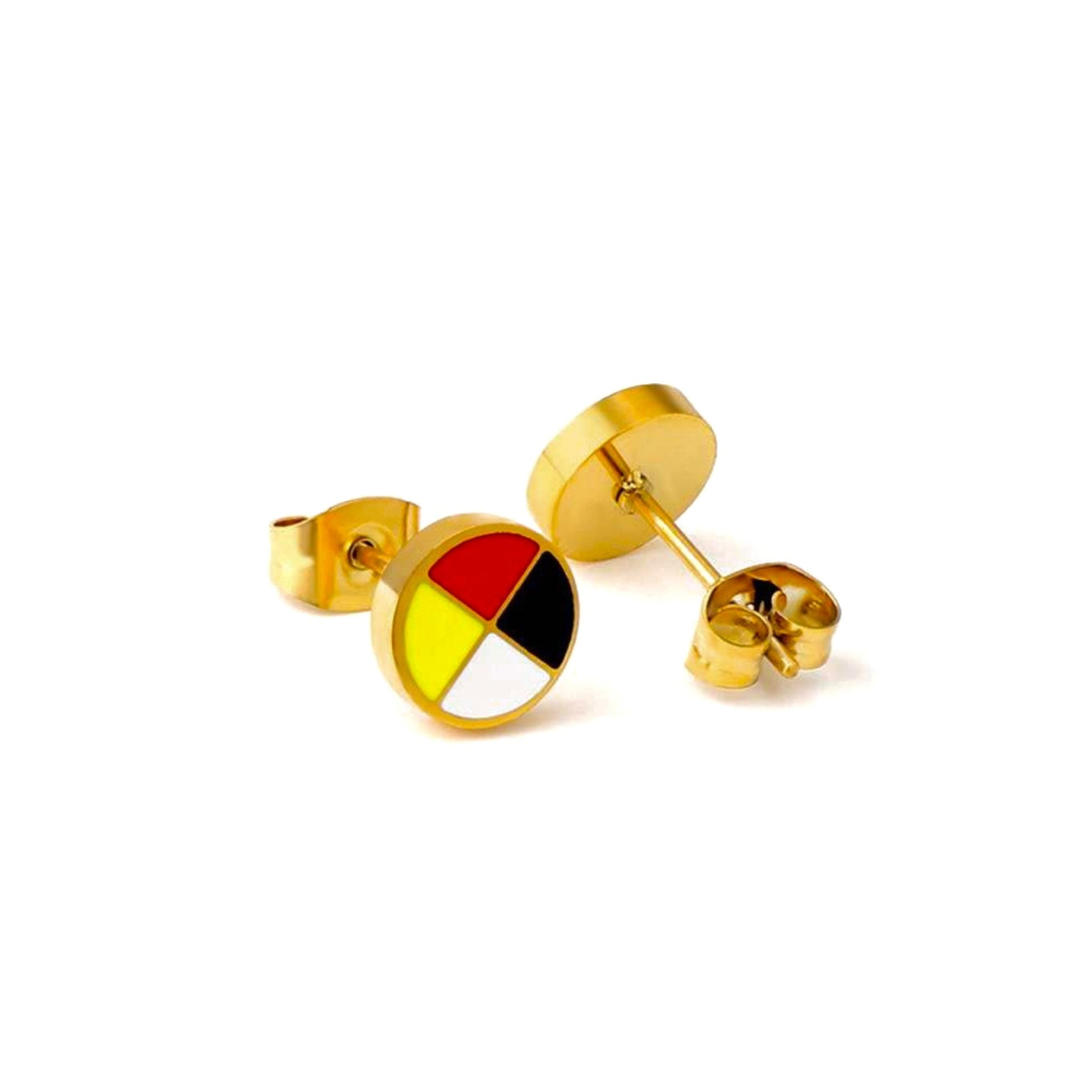 Medicine Wheel 18k Gold Plated Unisex Jewelry - Nikikw Designs