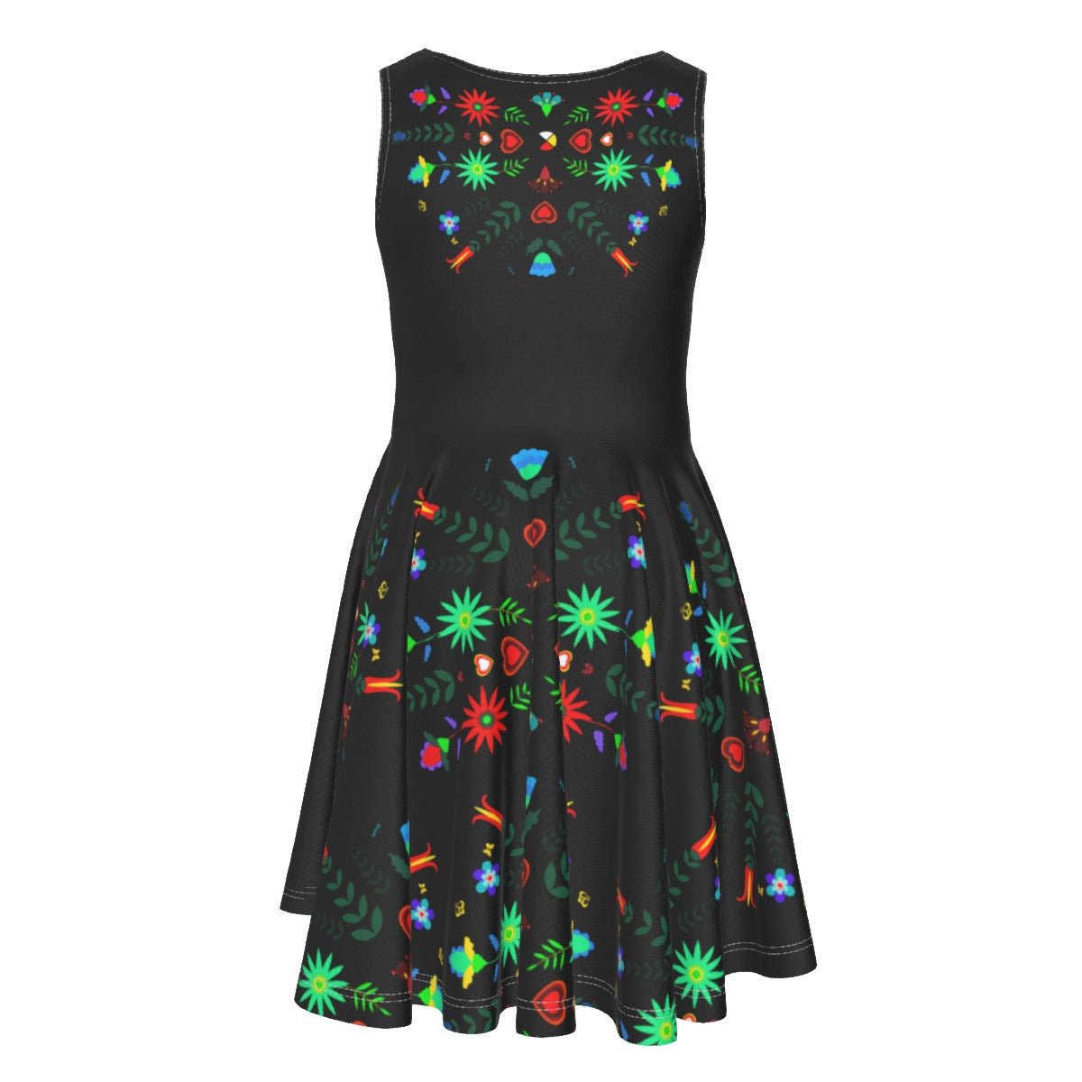 Medicine Wheel Floral Native Girl's Dress - Nikikw Designs