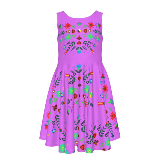 Medicine Wheel Floral Native Girl's Dress - Nikikw Designs