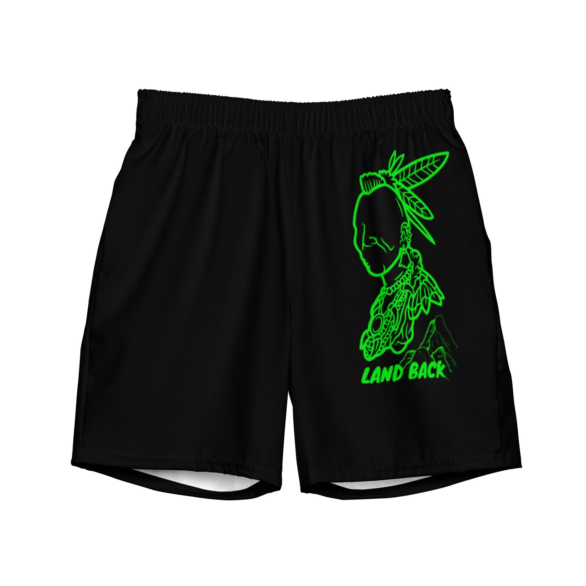 Men's Land Back swim trunks - Nikikw Designs