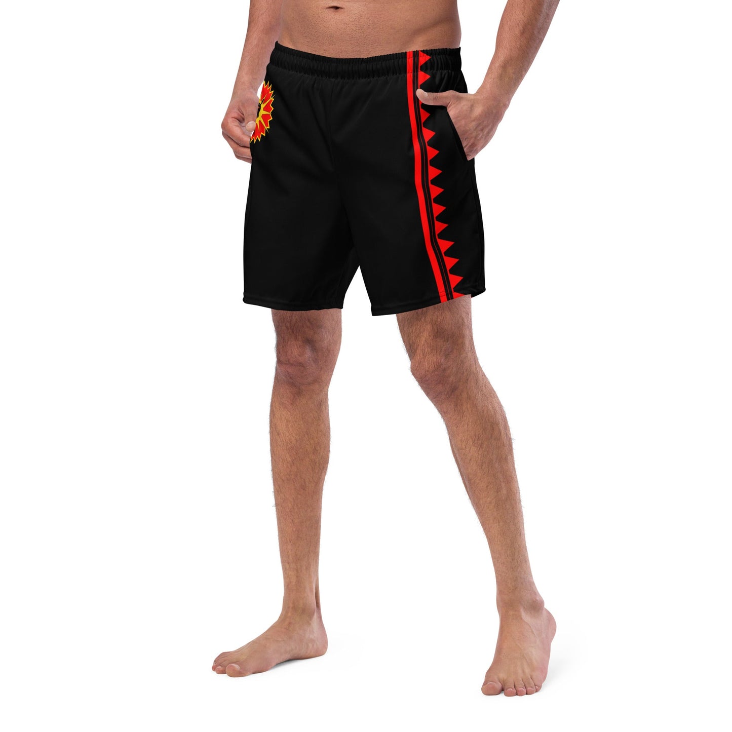 Men's Native Warrior swim trunks - Nikikw Designs