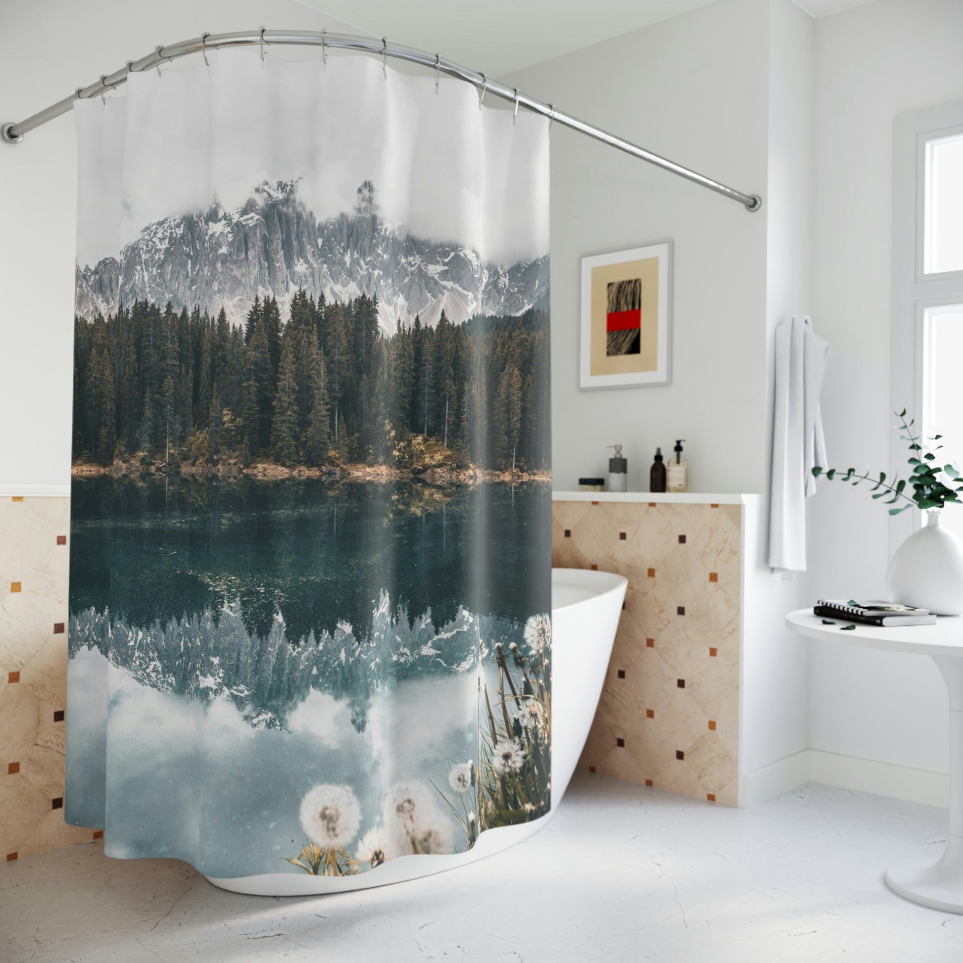 Mountain Lake Shower Curtain - Nikikw Designs