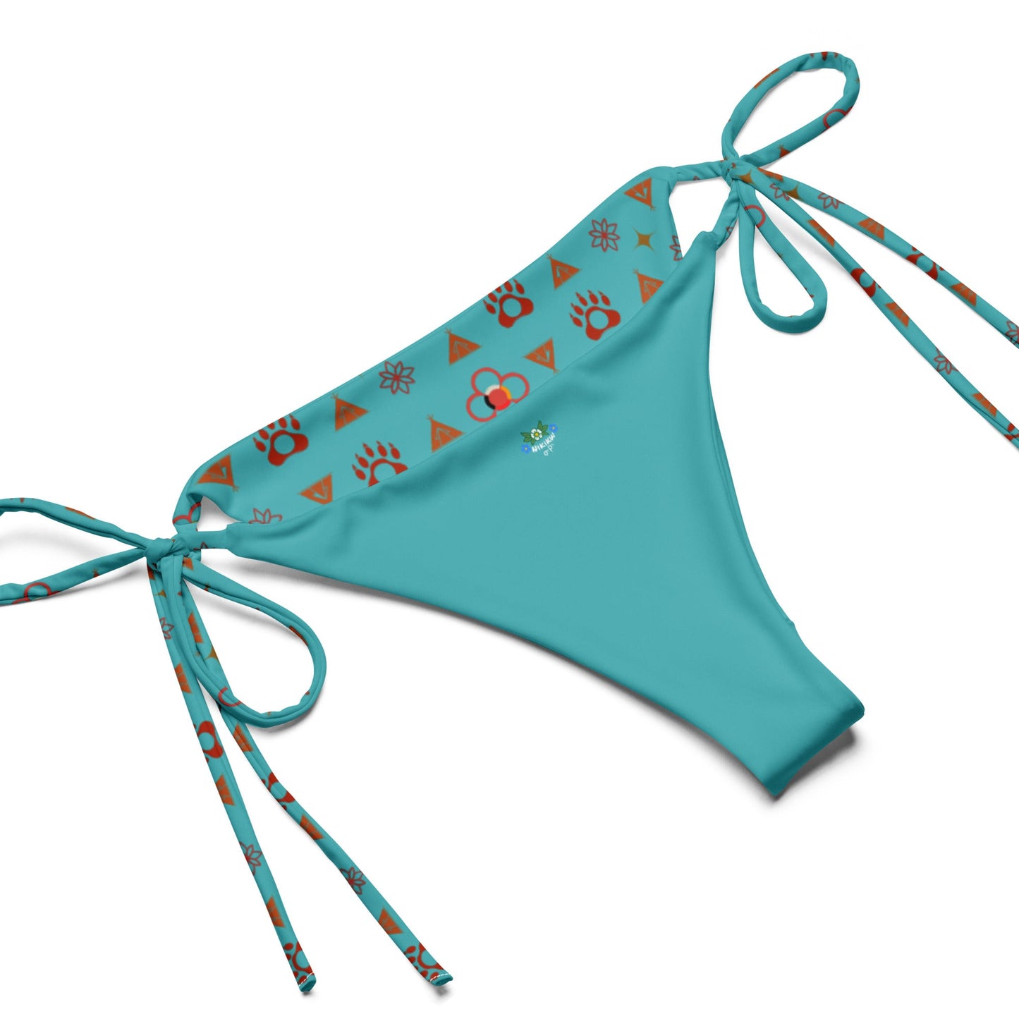 Native Bear print recycled string bikini - Nikikw Designs