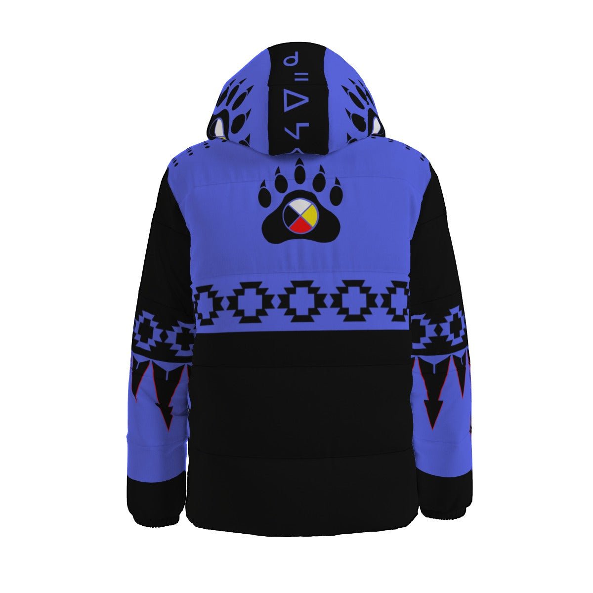 Native Bear Print Unisex Down Jacket - Nikikw Designs