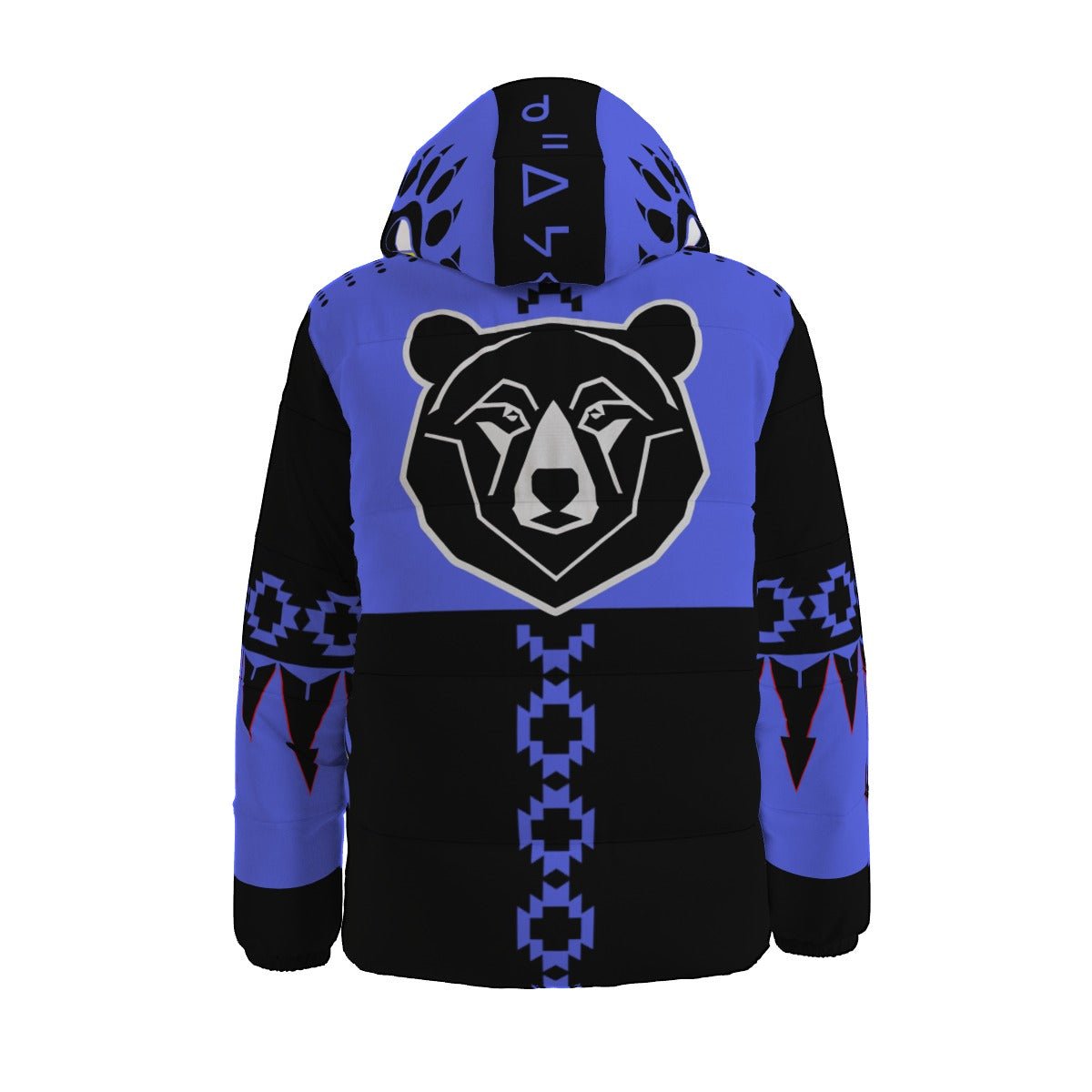 Native Bear Print Unisex Down Jacket - Nikikw Designs