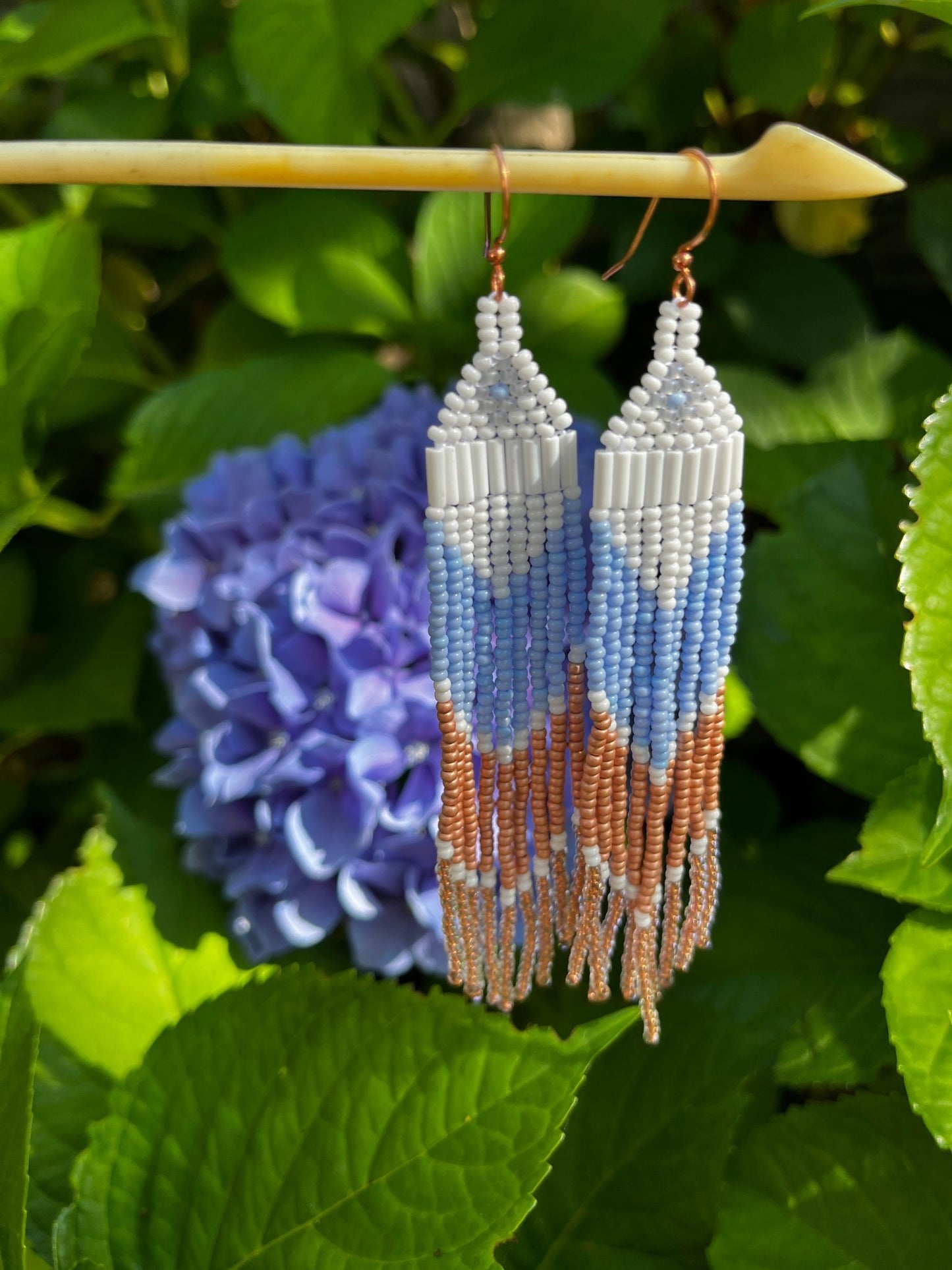 Native Copper Beaded Earrings - Nikikw Designs