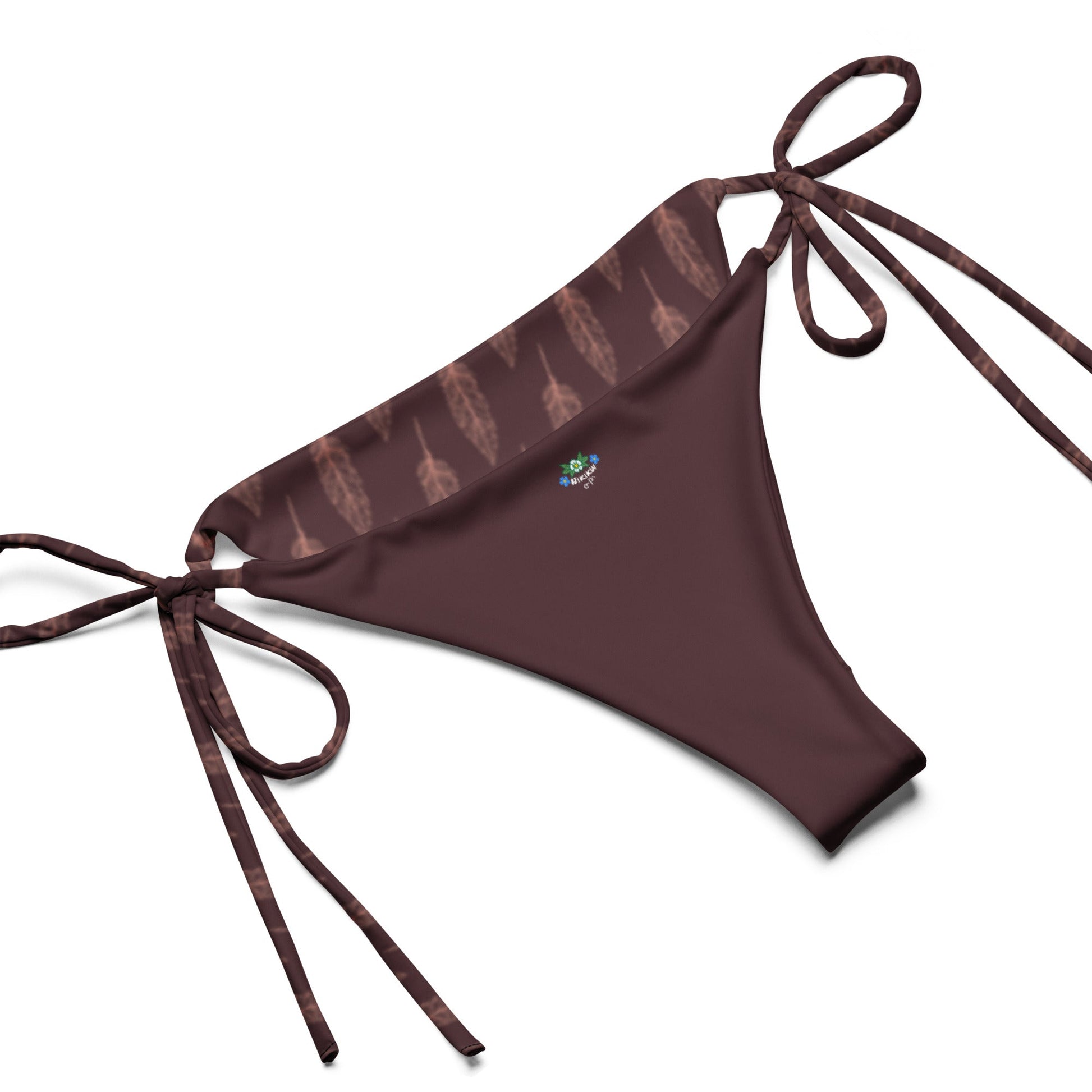 Native Feather print recycled string bikini - Nikikw Designs