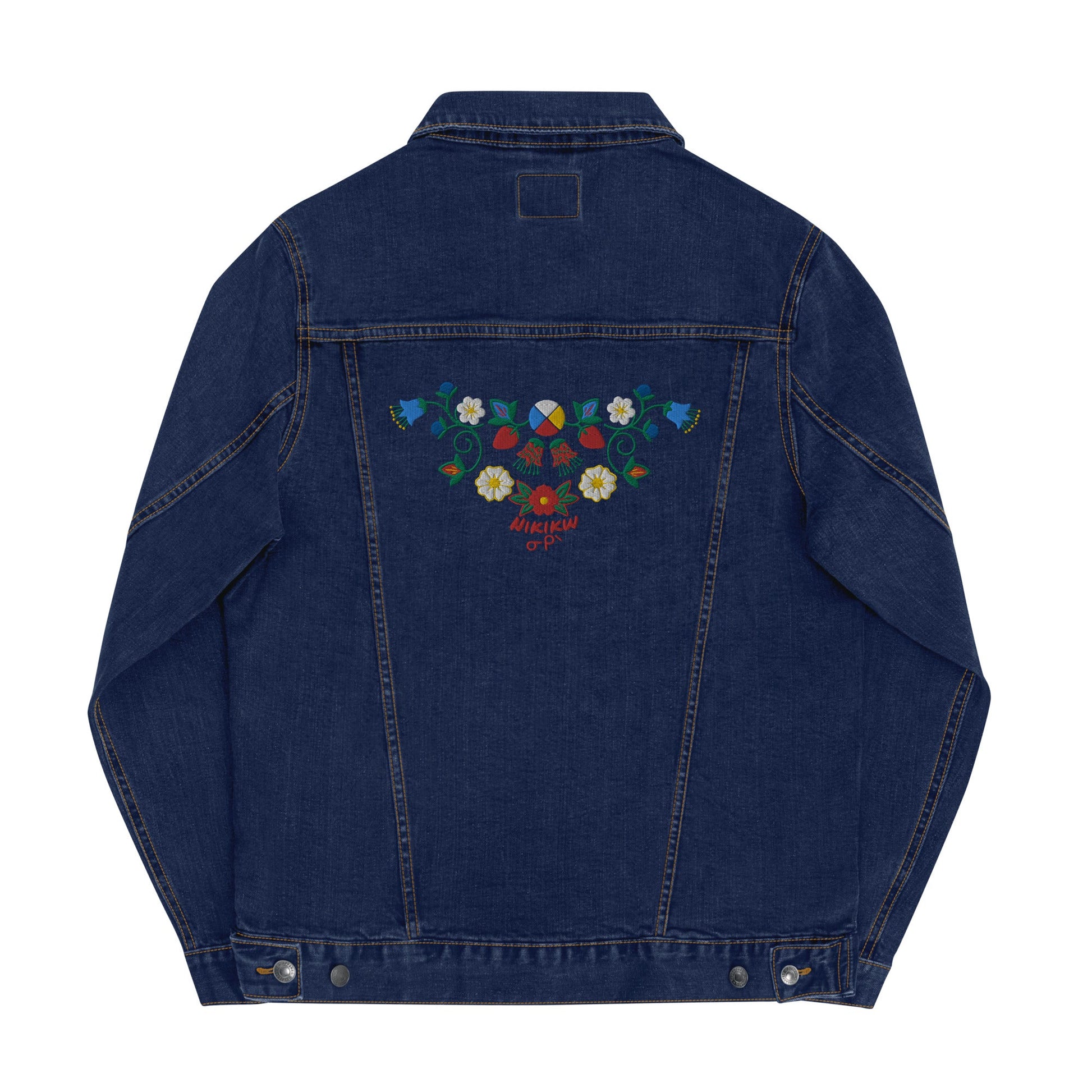 Native Floral denim jacket - Nikikw Designs