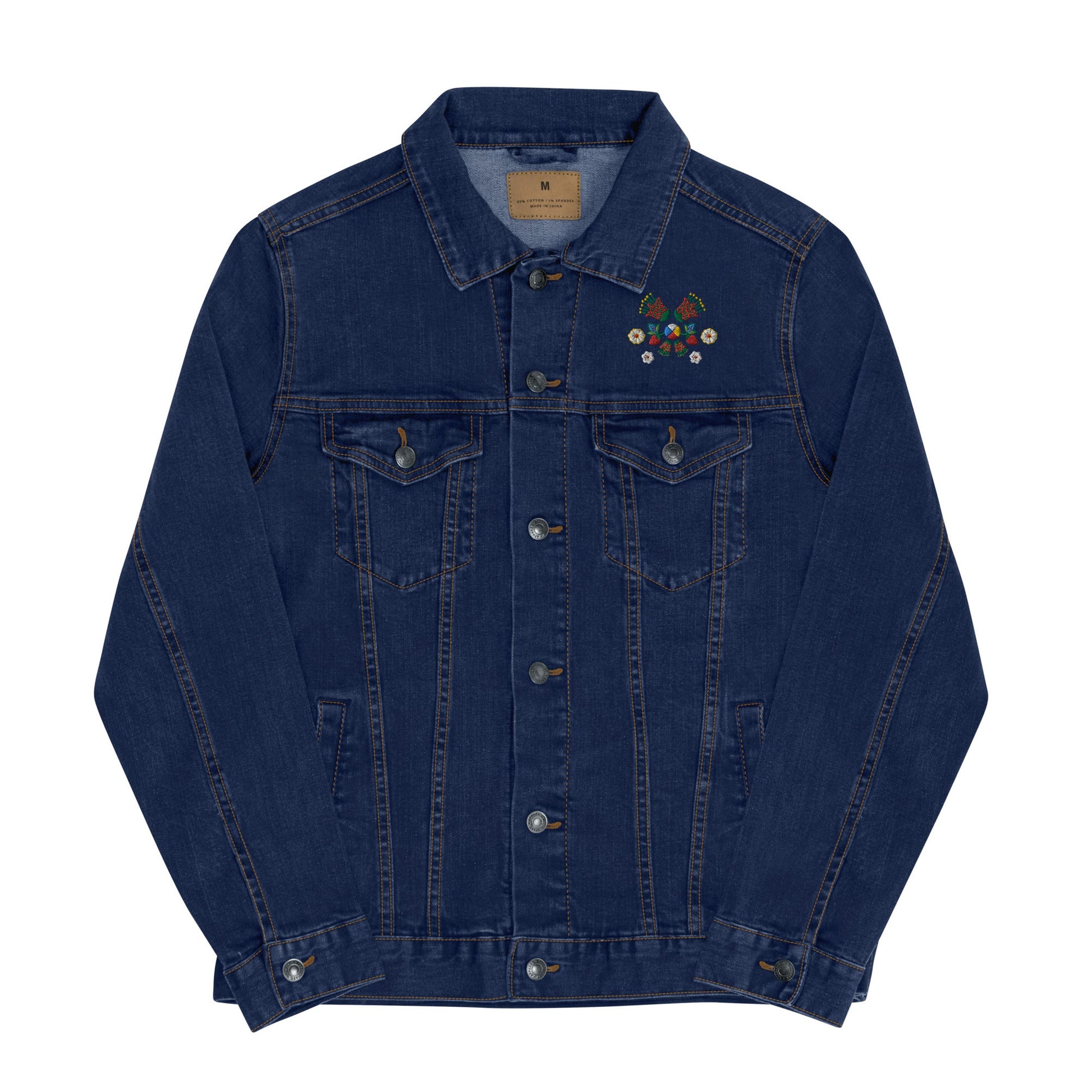 Native Floral denim jacket - Nikikw Designs