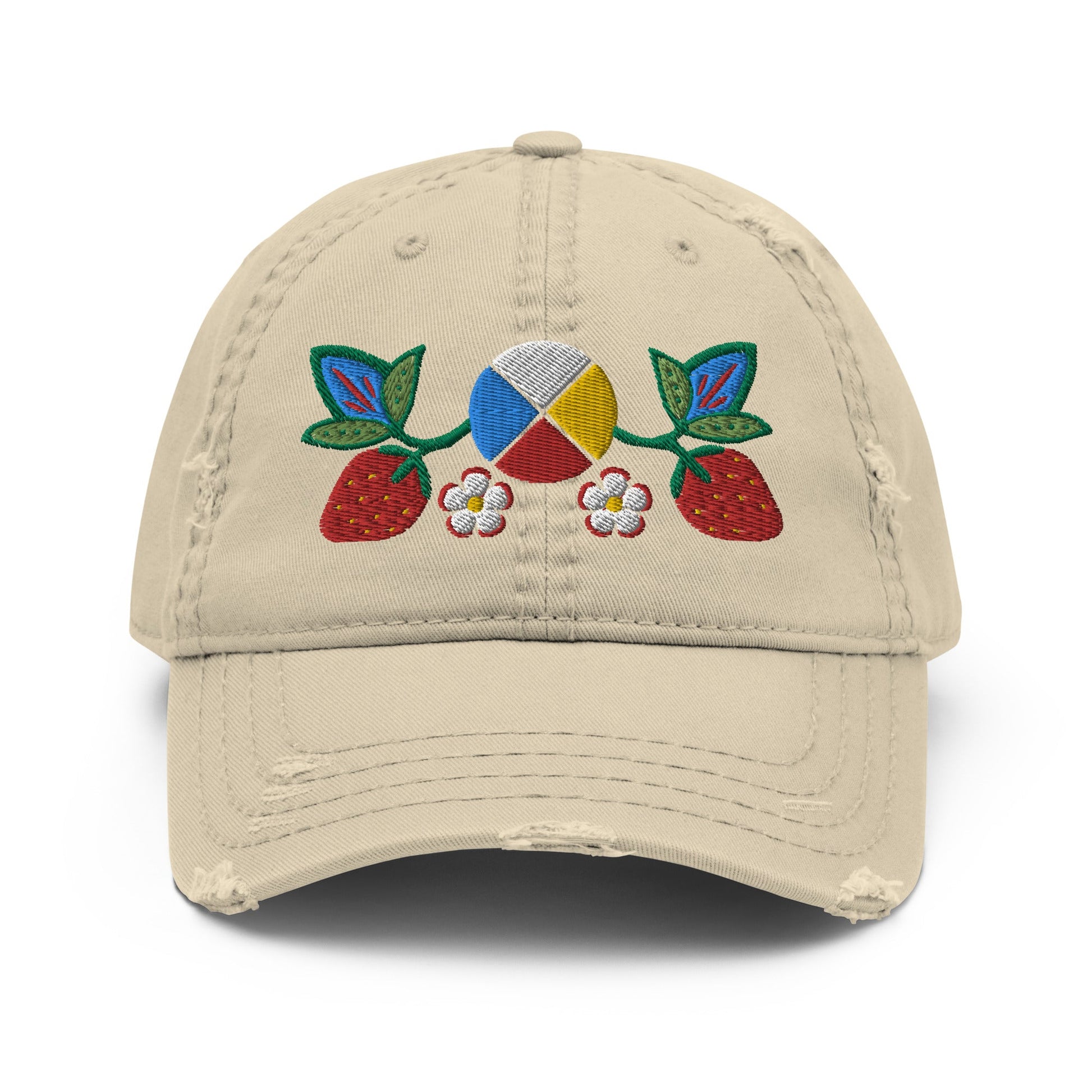 Native Floral Distressed Dad Hat - Nikikw Designs
