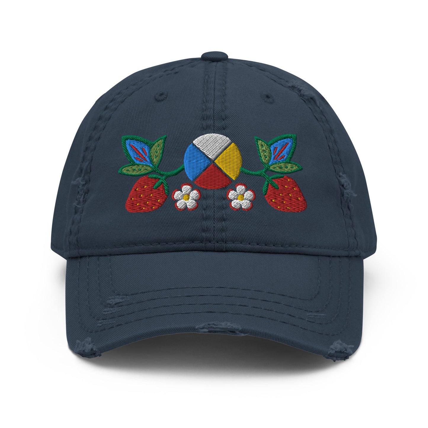 Native Floral Distressed Dad Hat - Nikikw Designs