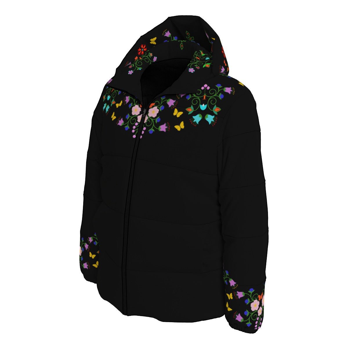 Native Floral Duck Down Jacket - Nikikw Designs