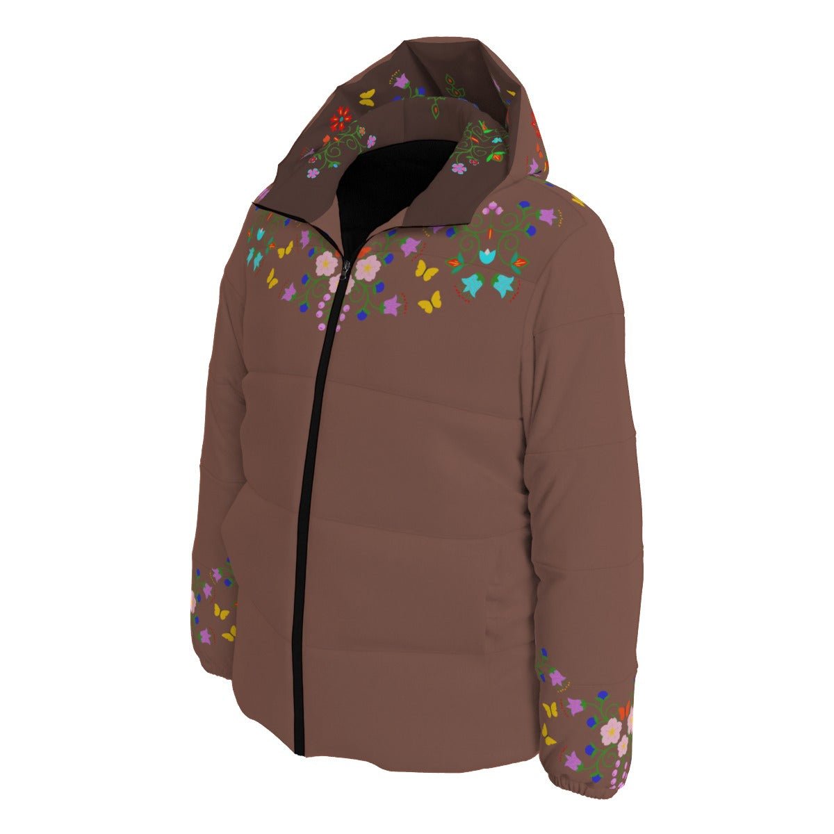 Native Floral Duck Down Jacket - Nikikw Designs