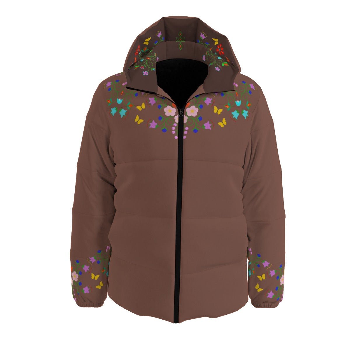 Native Floral Duck Down Jacket - Nikikw Designs