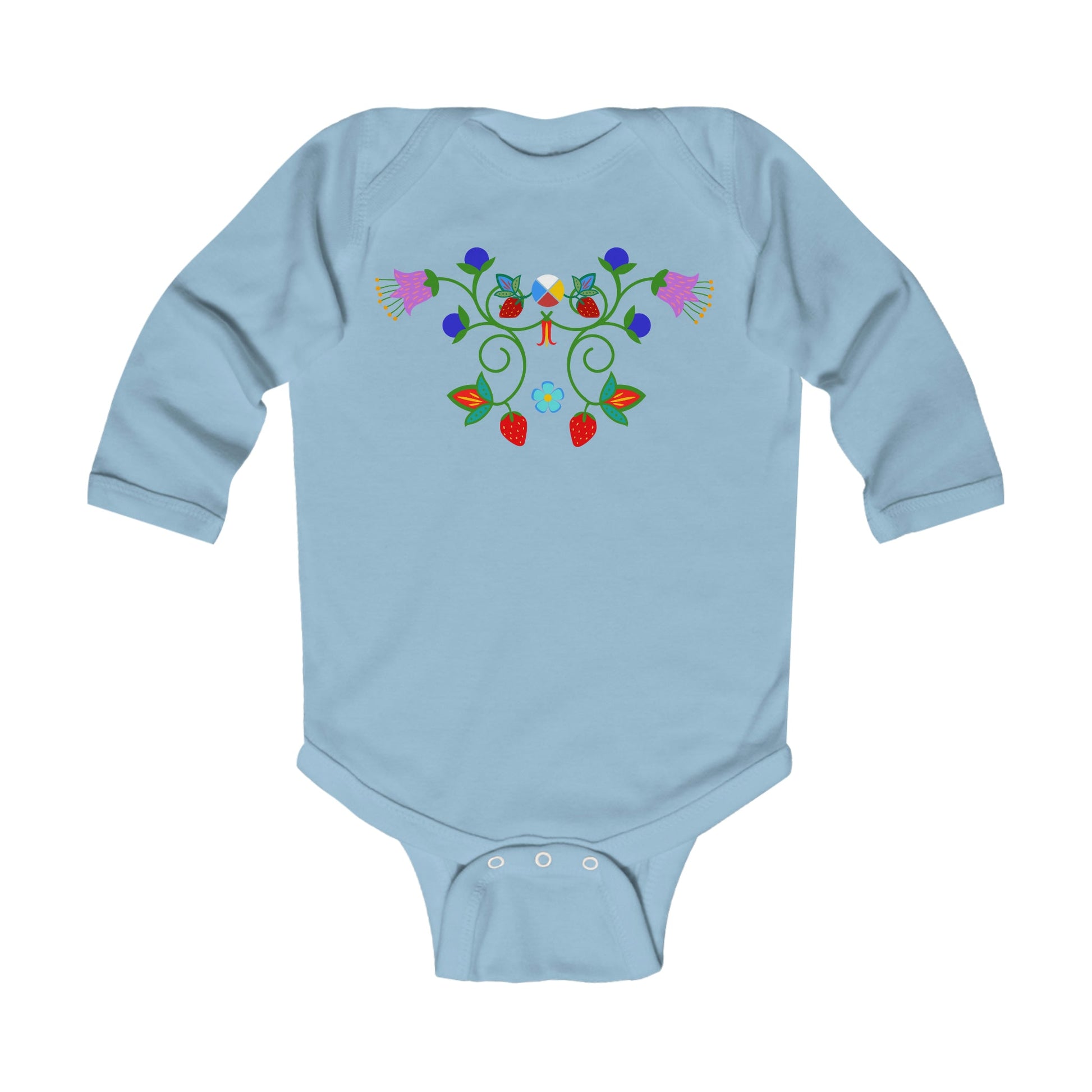 Native Floral Infant Long Sleeve Bodysuit - Nikikw Designs