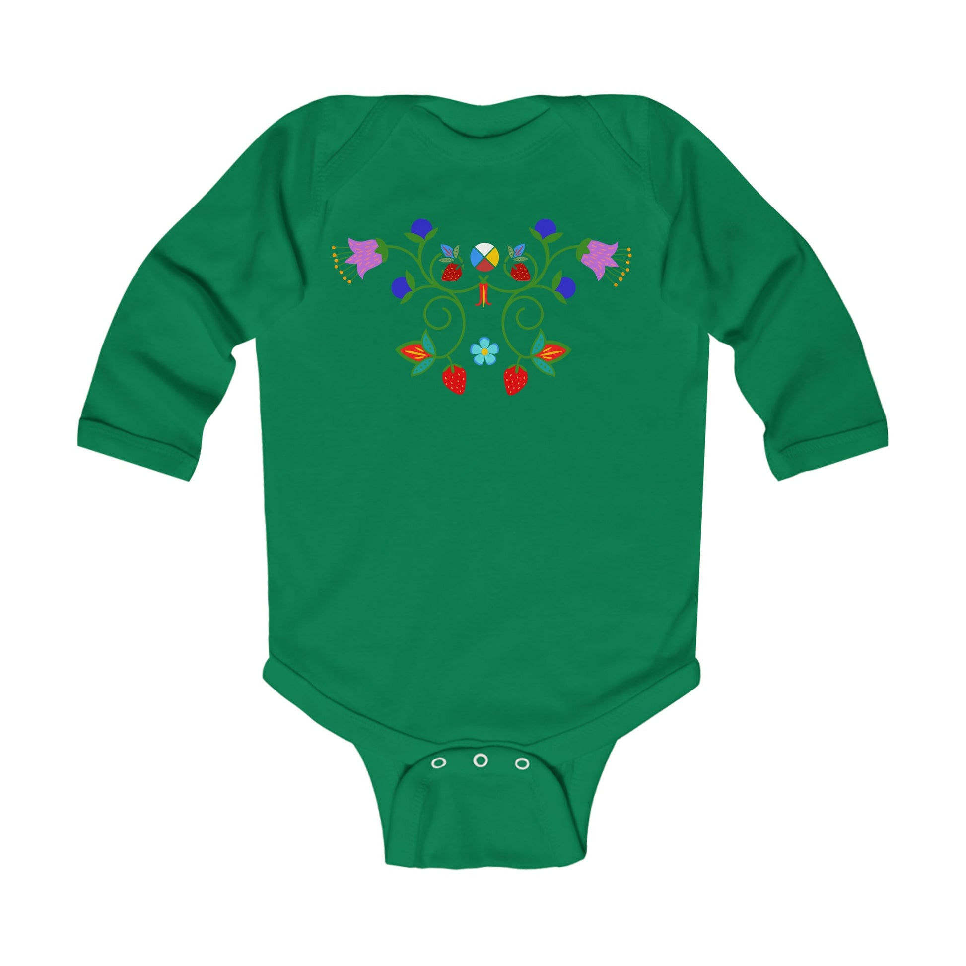 Native Floral Infant Long Sleeve Bodysuit - Nikikw Designs