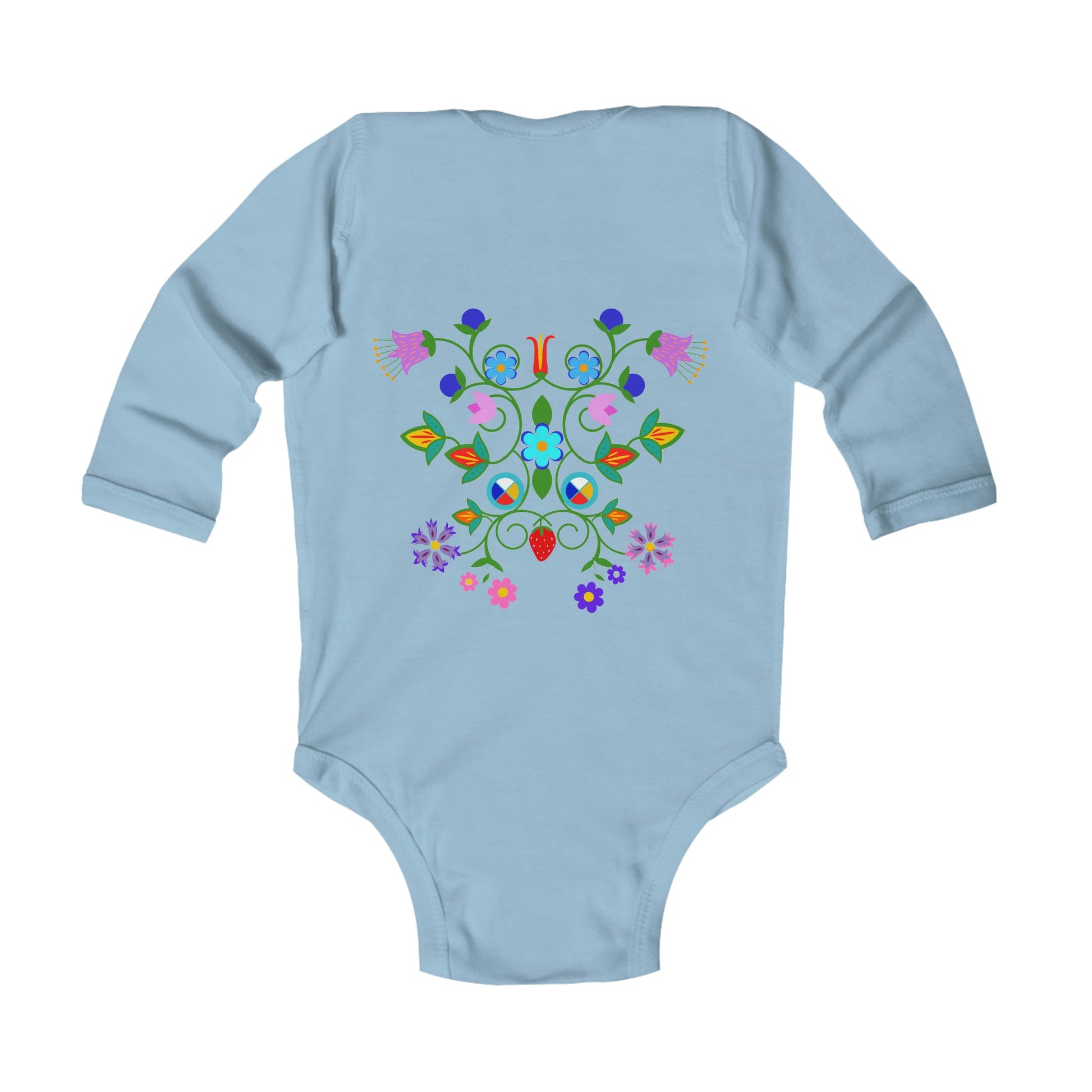 Native Floral Infant Long Sleeve Bodysuit - Nikikw Designs