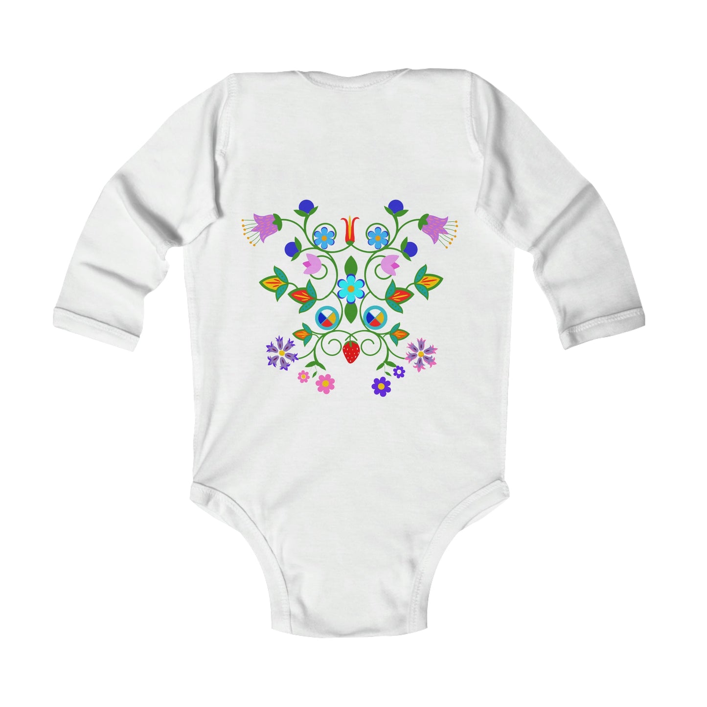 Native Floral Infant Long Sleeve Bodysuit - Nikikw Designs